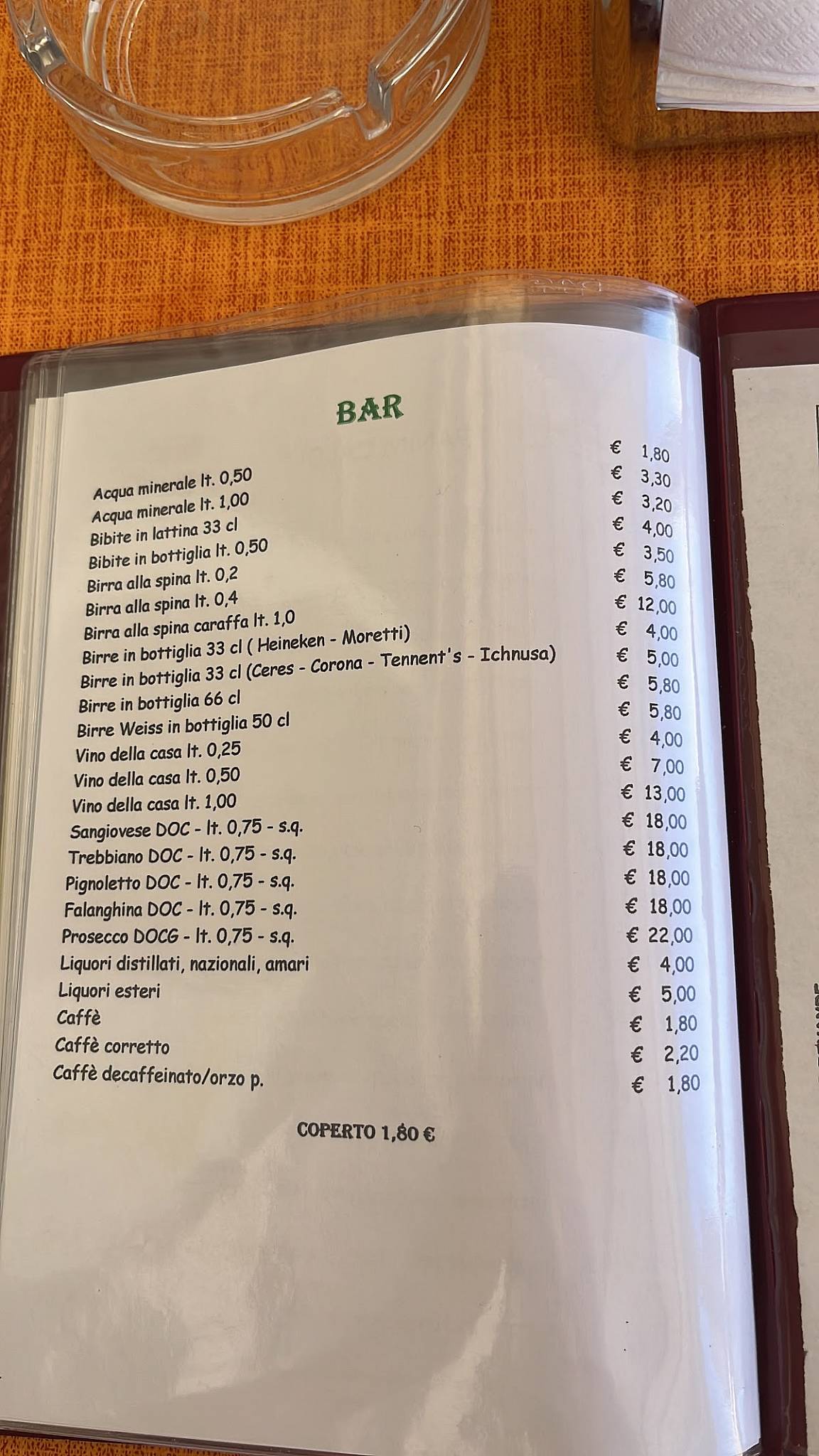 Menu di Ristorante Bar Luciano 