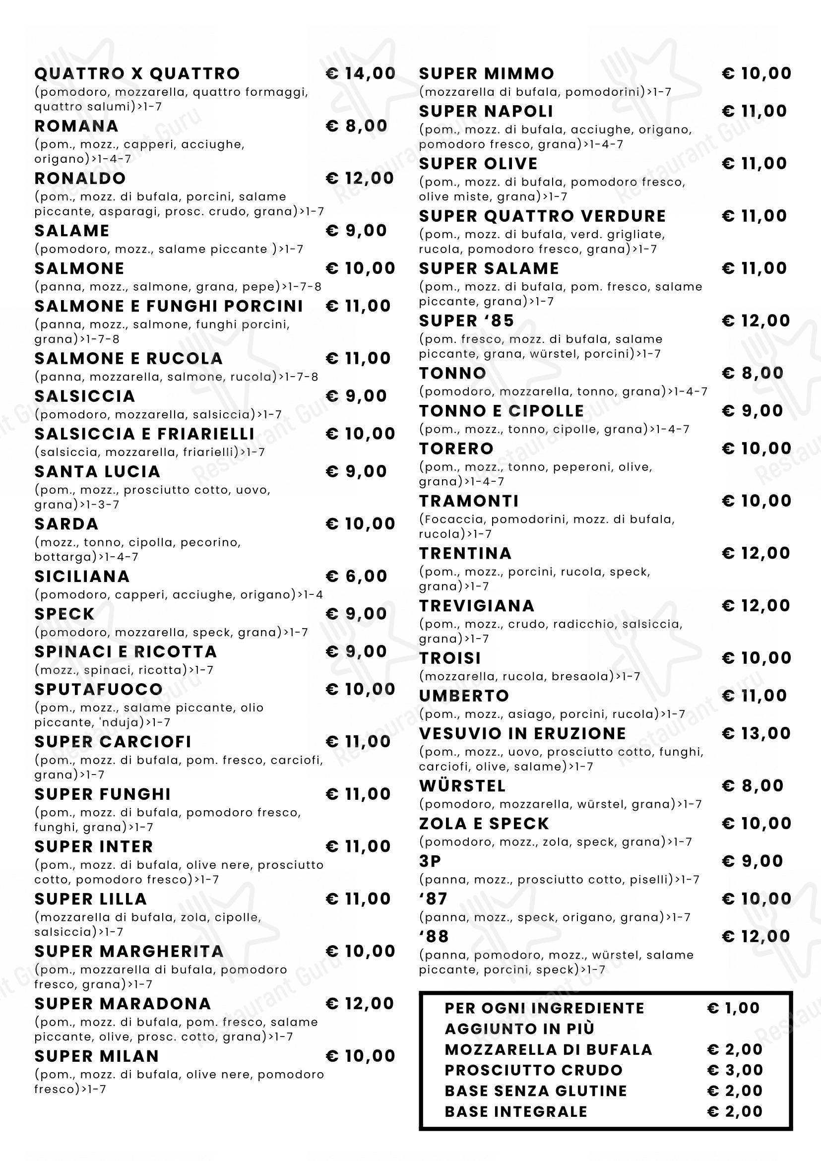 Menu di Ristorante Bar Pizzeria Mimmo 2 - 菜单