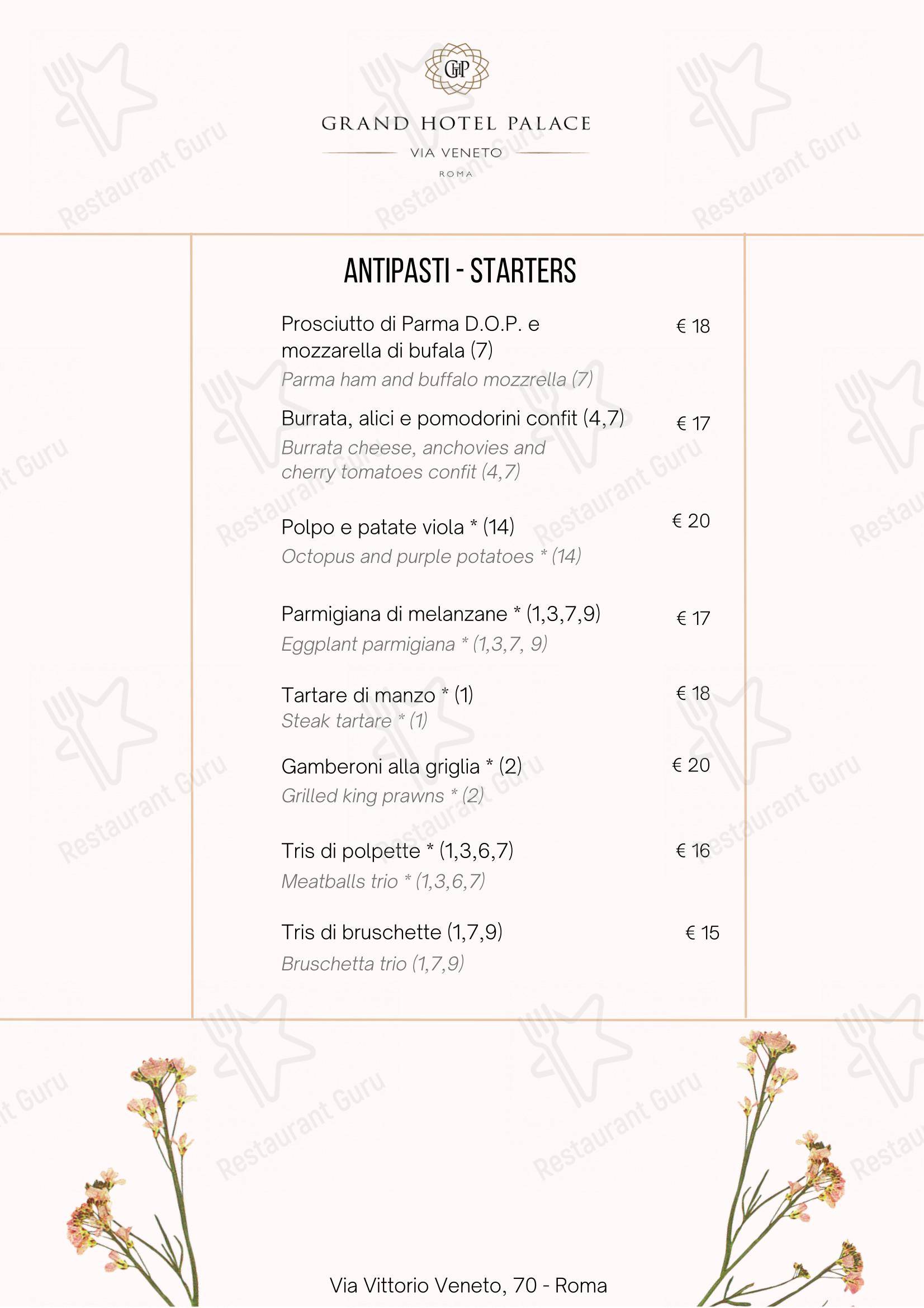 Menu per Ristorante Cadorin & Lounge Bar in Roma
