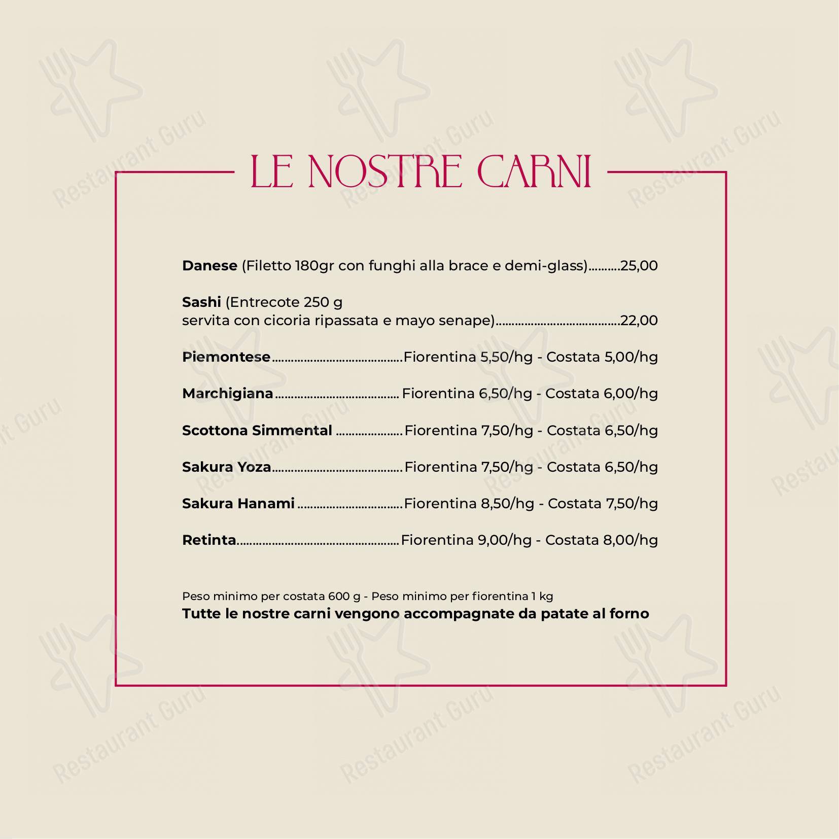 Menu bar per Ristorante Carnosa Roma Prati in Roma