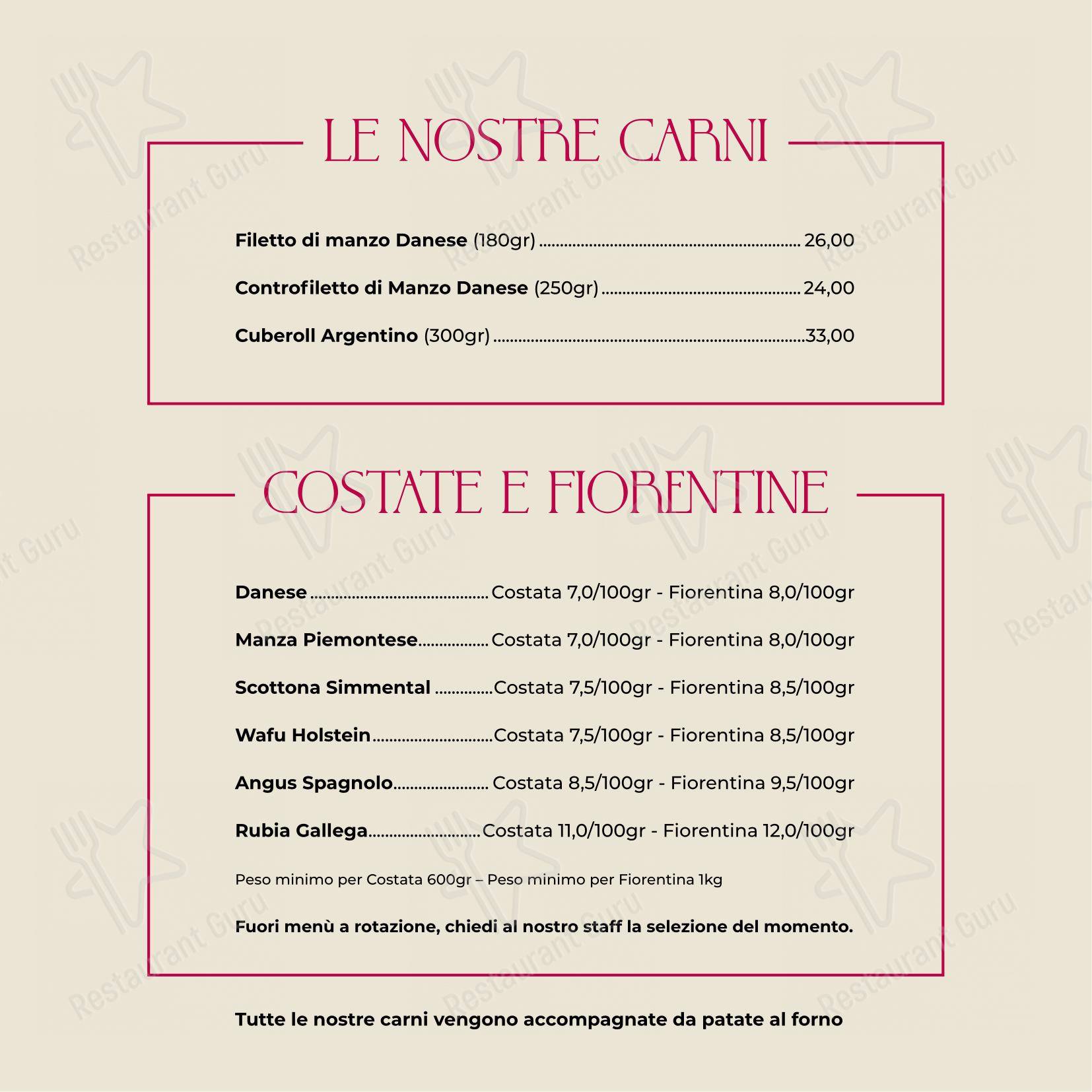 Menu per Ristorante Carnosa Roma Prati in Roma