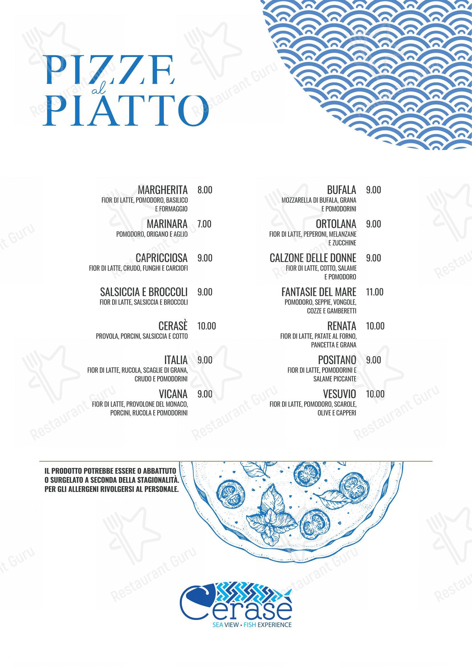 Menu per Ristorante Cerasè ristorante