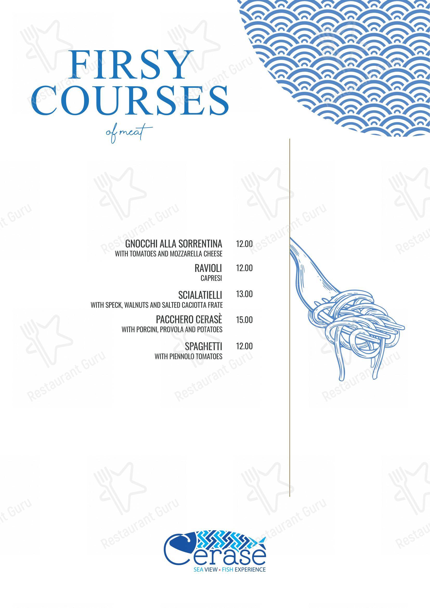 Menu per Ristorante Cerasè in Vico Equense