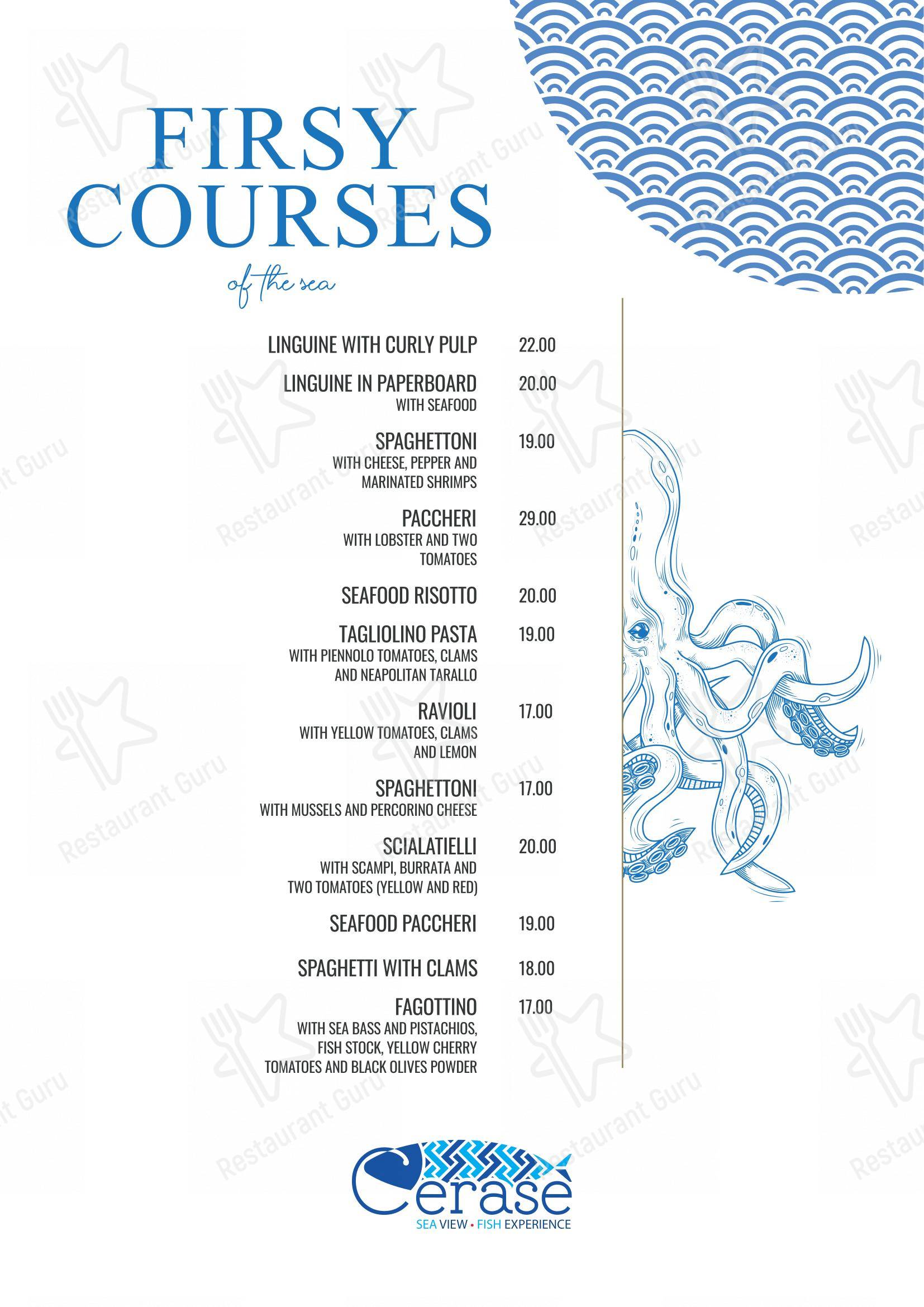 Menu di Ristorante Cerasè - Menu