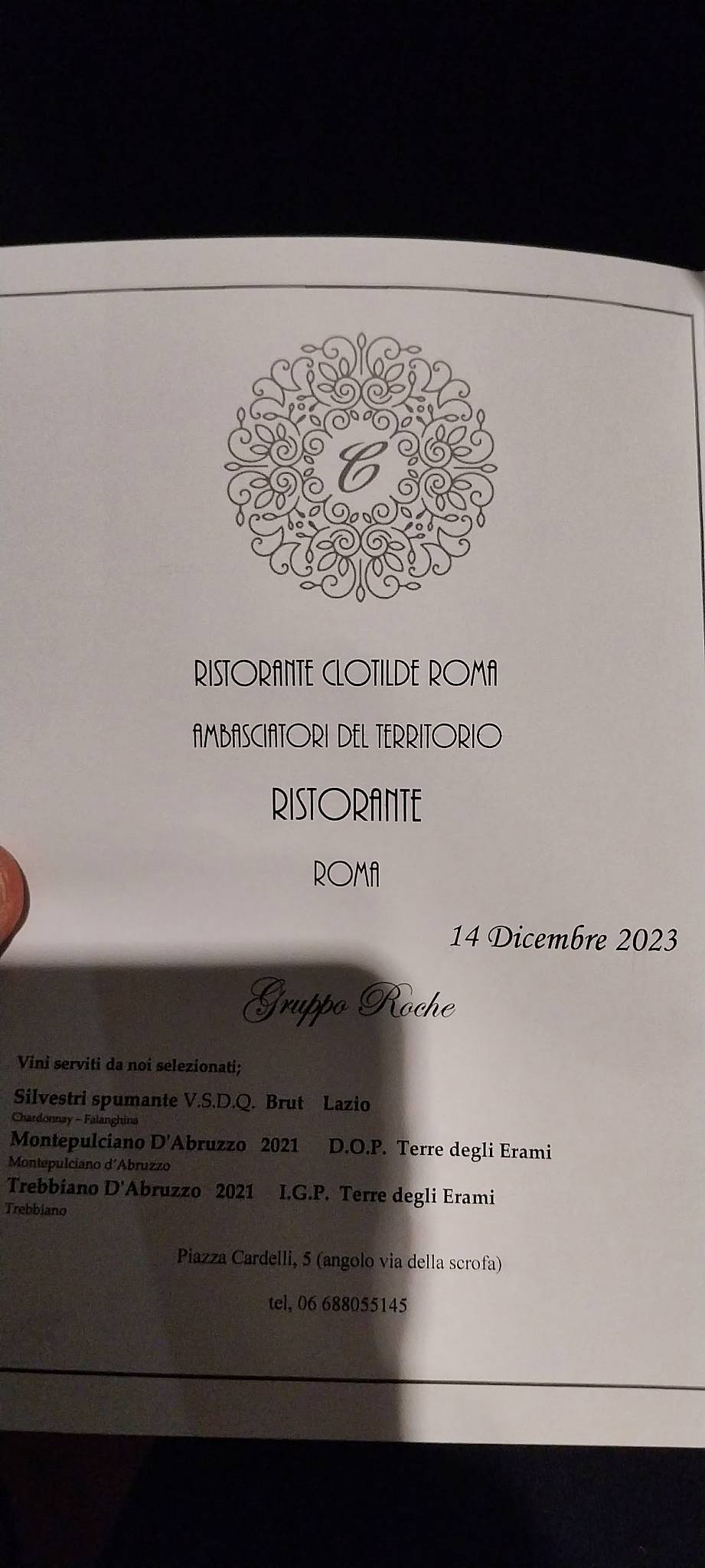 Menu di Ristorante Clotilde 