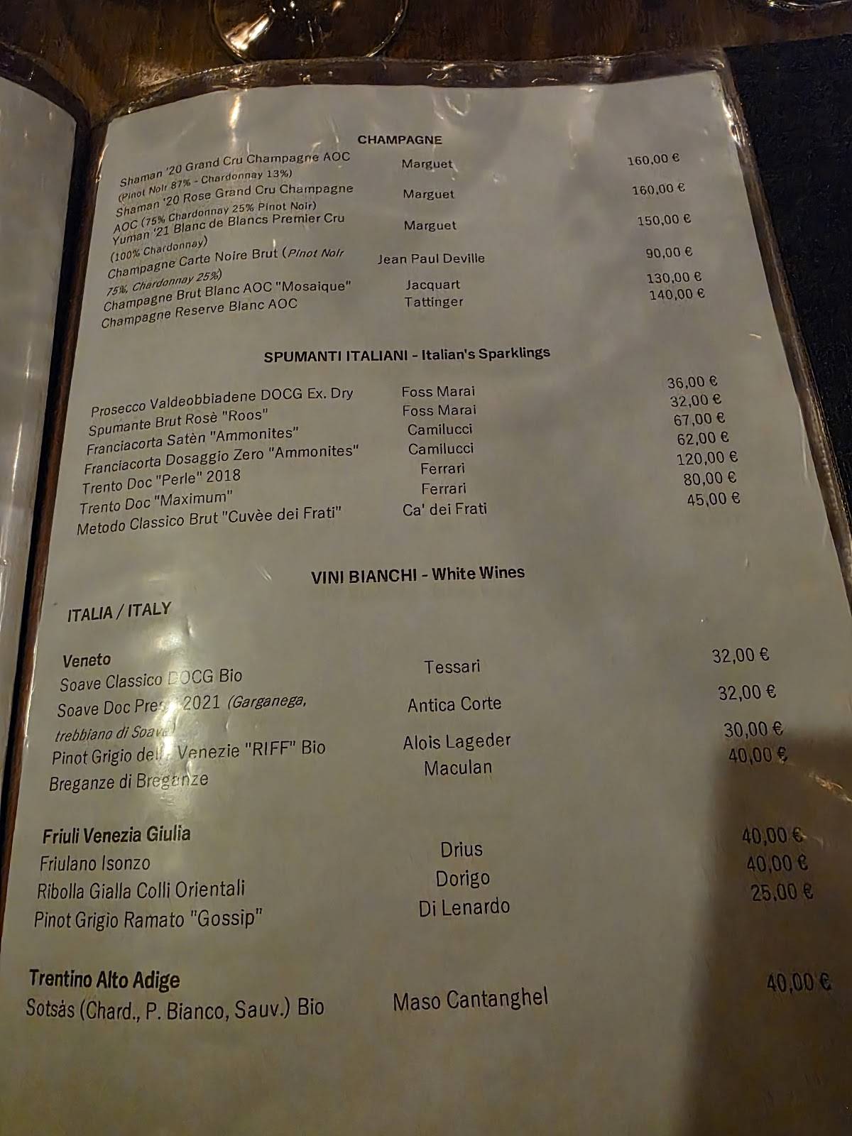 Menu di Ristorante Da Carletto 