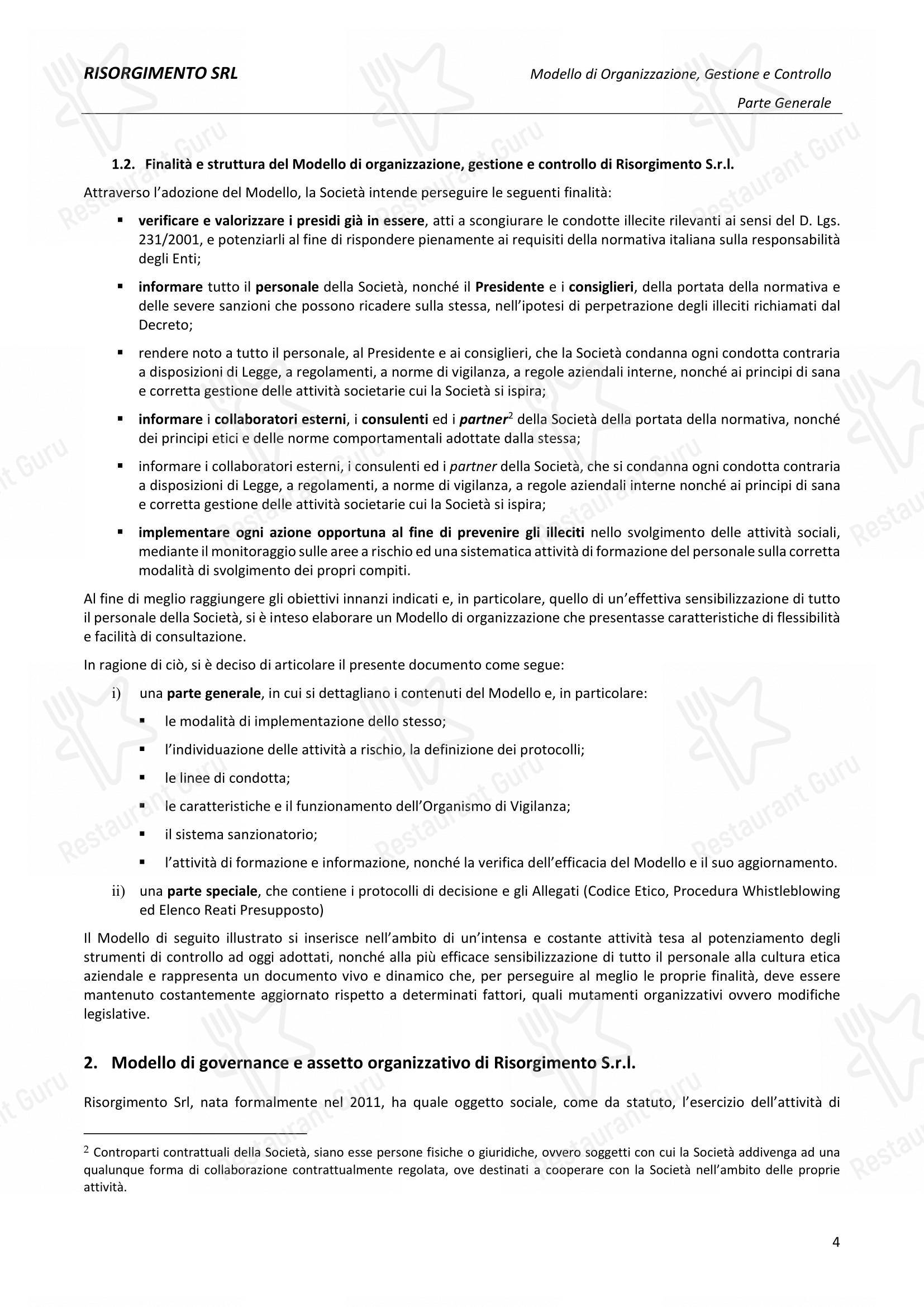 Menu per Ristorante Del Cambio in Torino