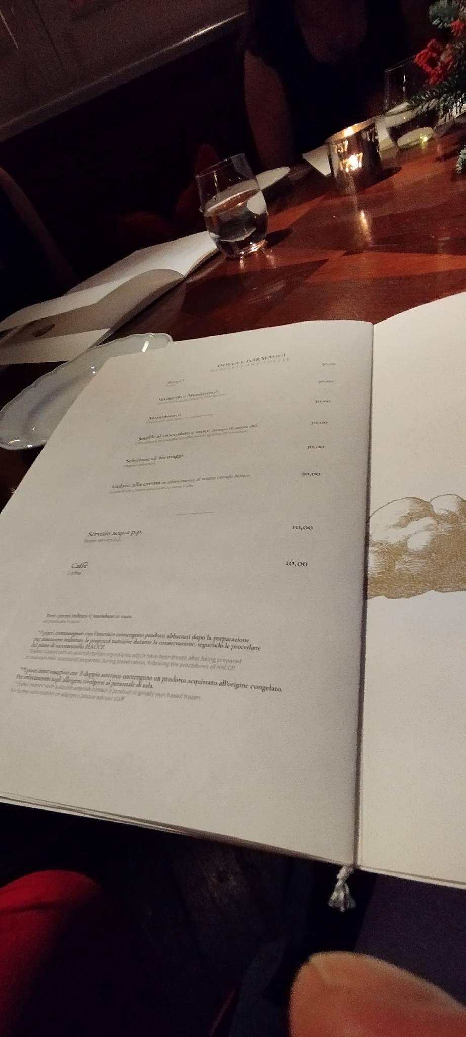Menu di Ristorante Del Cambio 