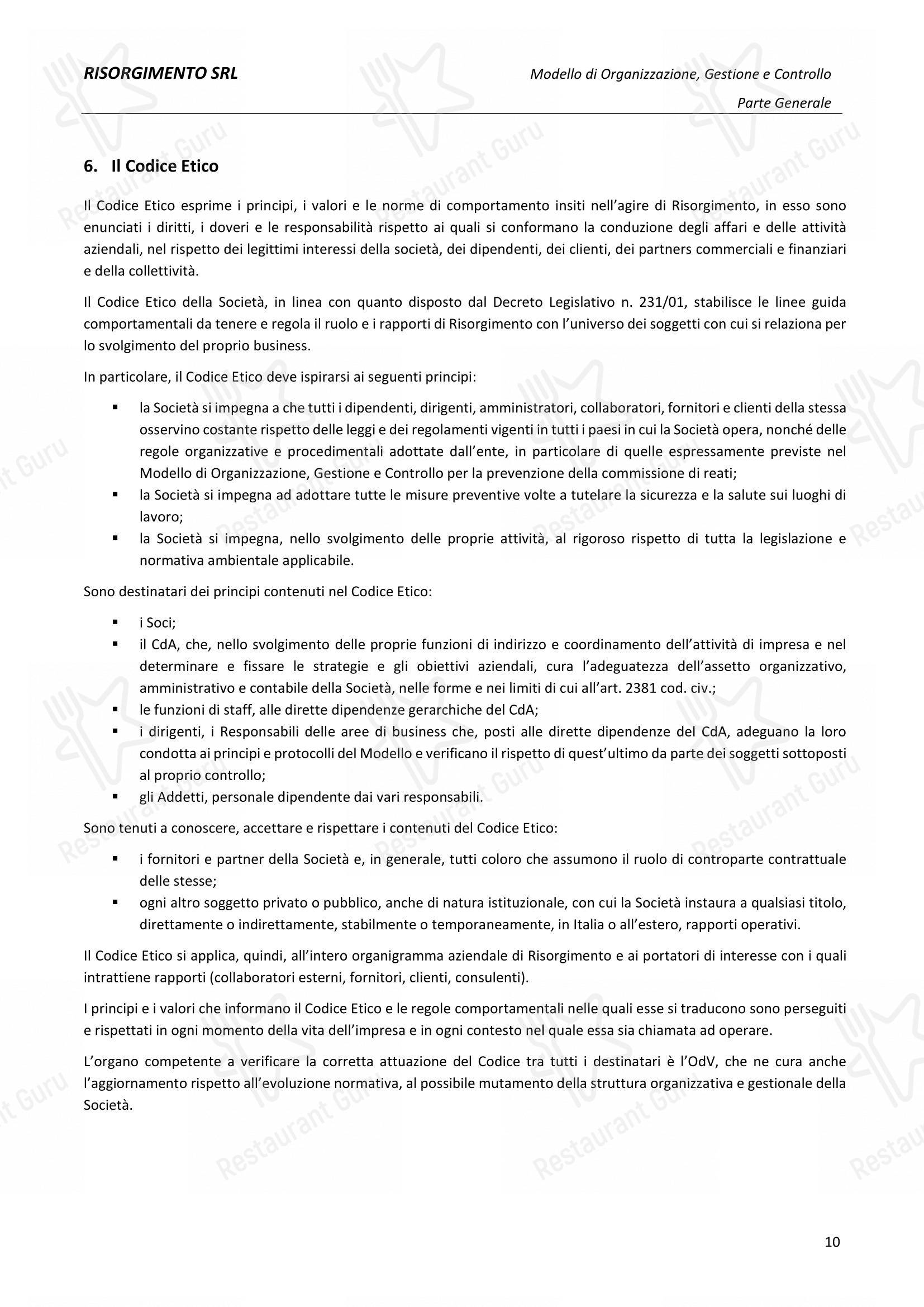 Menu per Ristorante Del Cambio in Torino