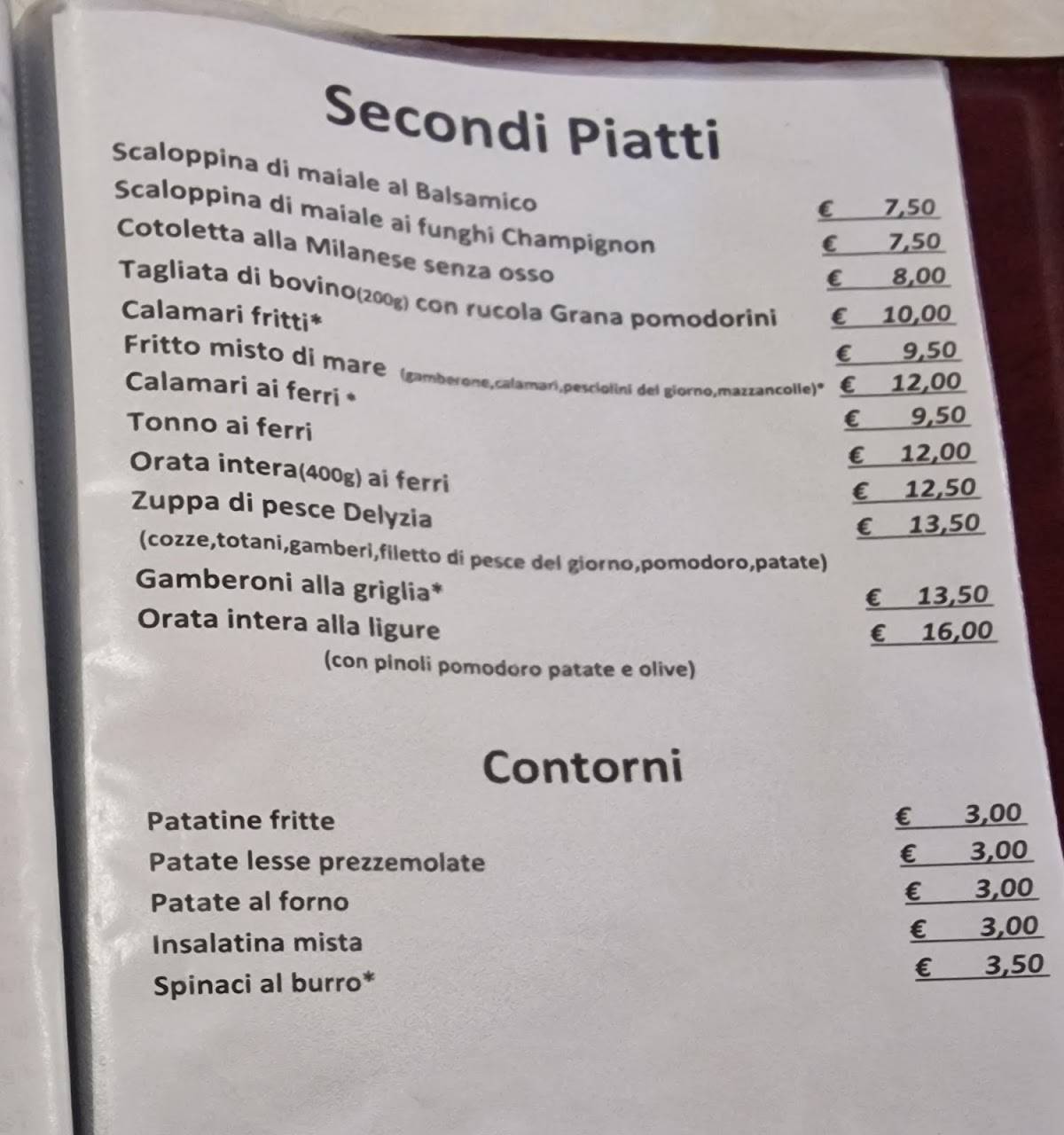 Menu di Delyzia di Yang Fan 
