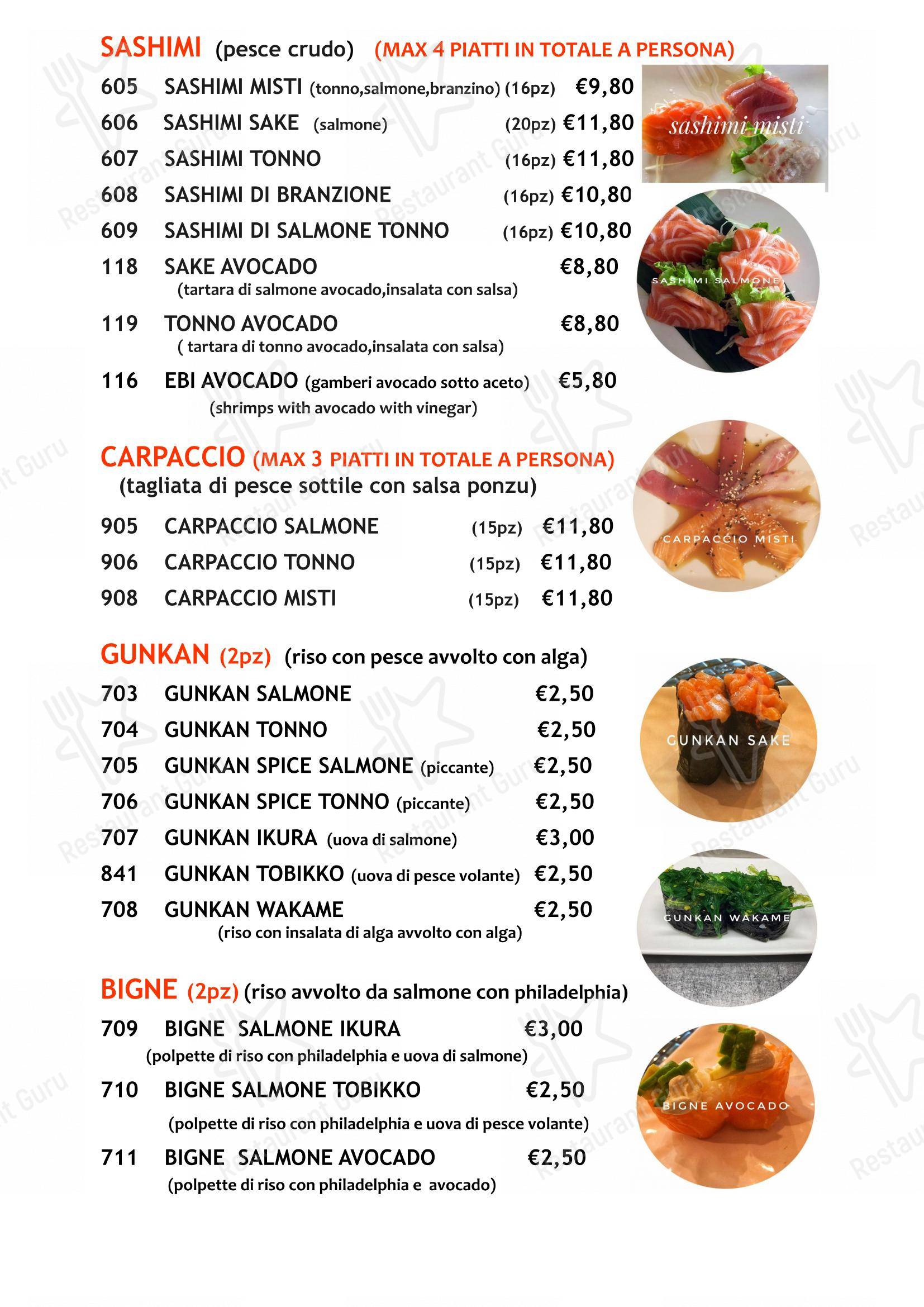 Menu di Ristorante Ginger - Menu