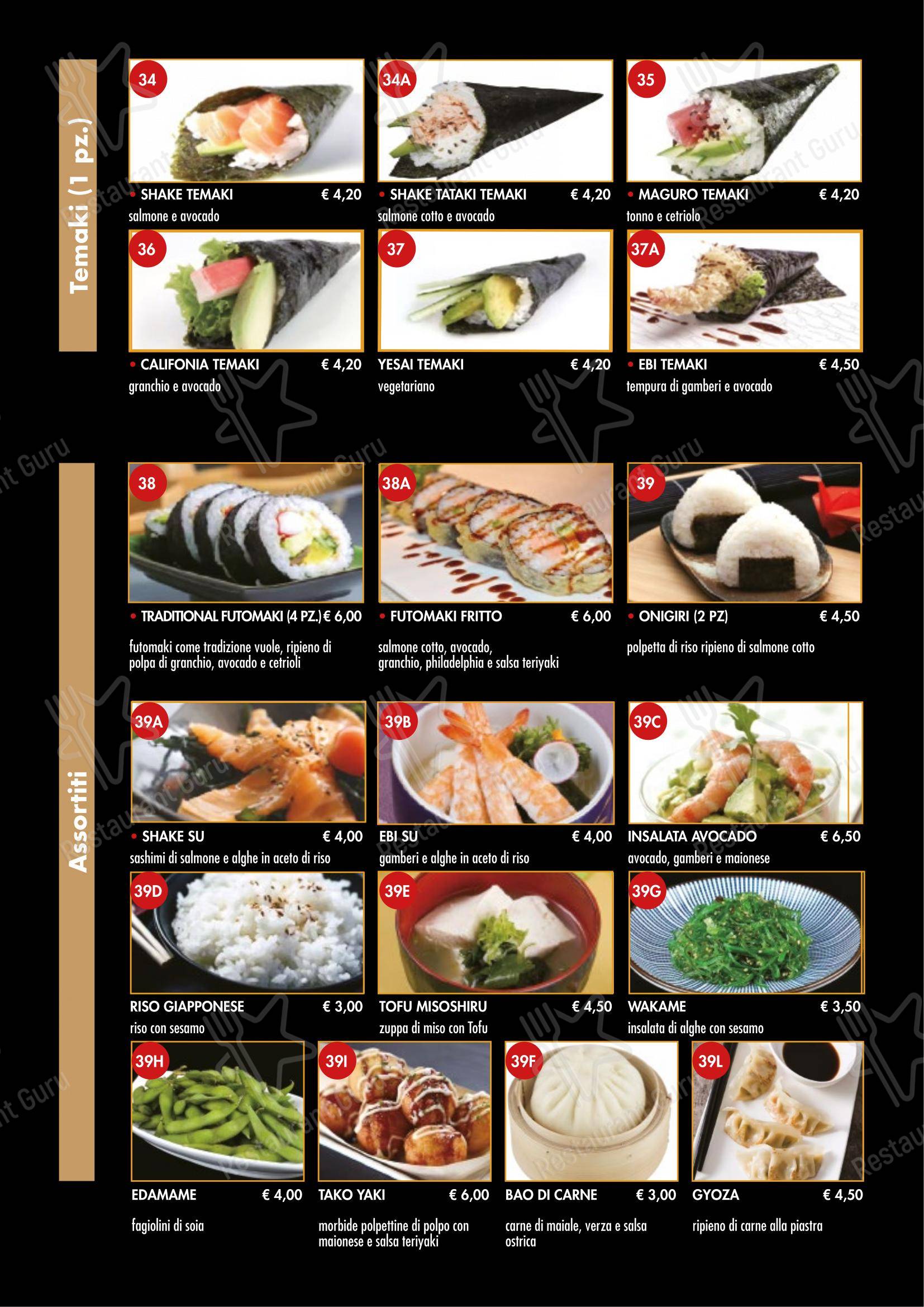 Menu per Ristorante Hong Yun in Avezzano