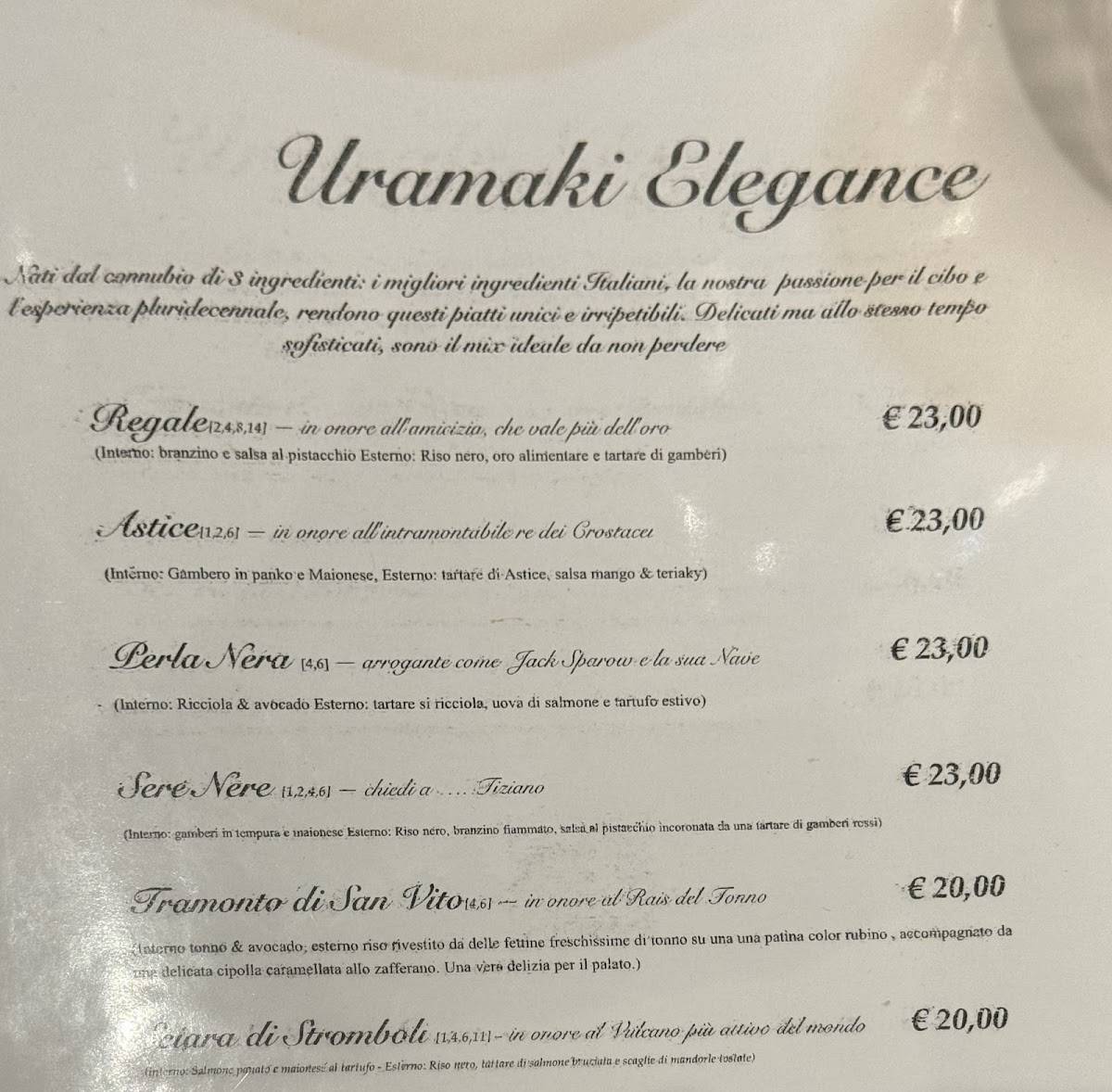 Menu di Ristorante Kapperi Genova 