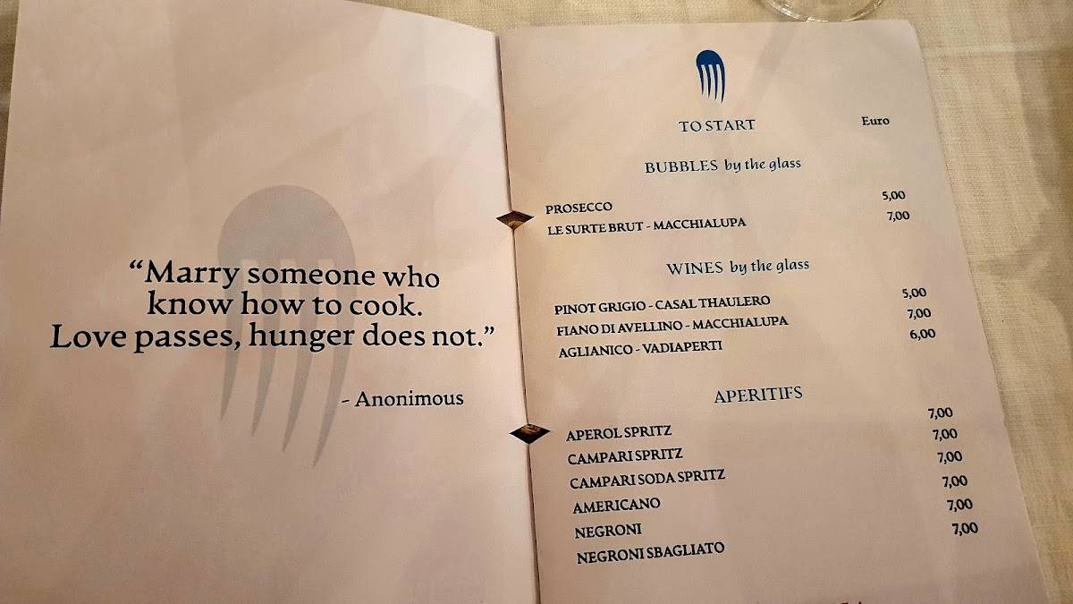 Menu di Ristorante La Medusa 