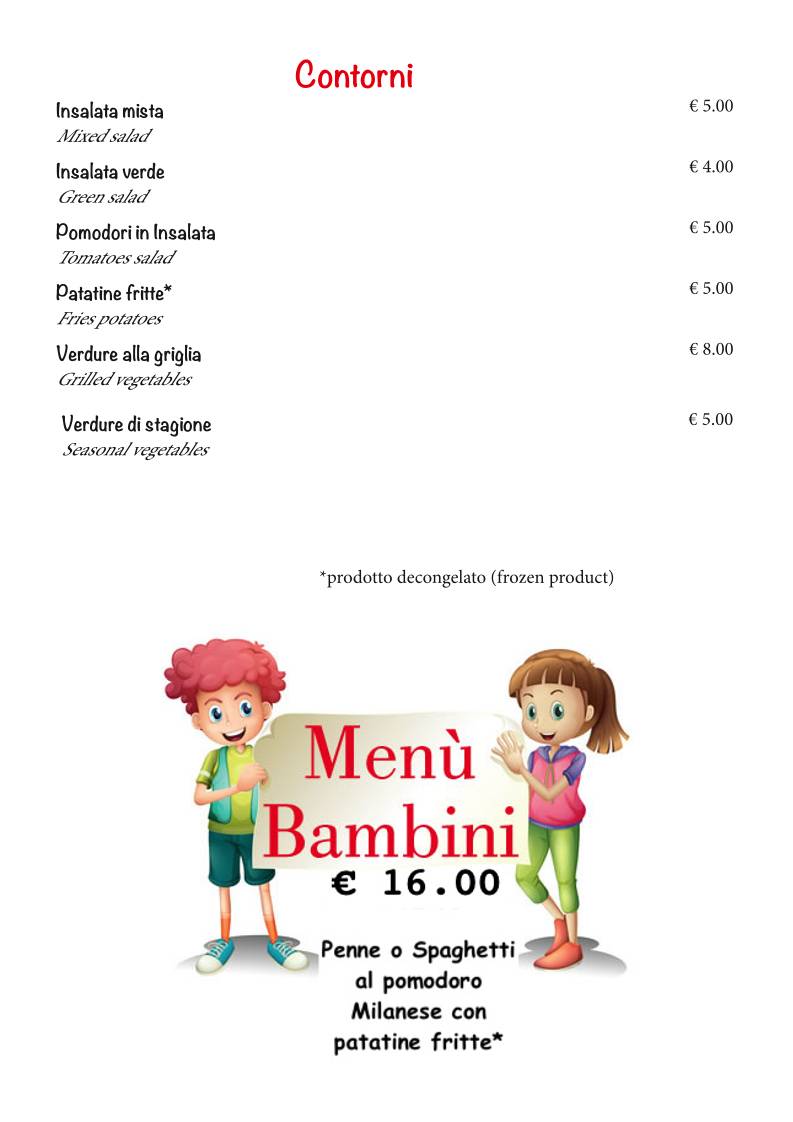 Menu di Ristorante La Mina 