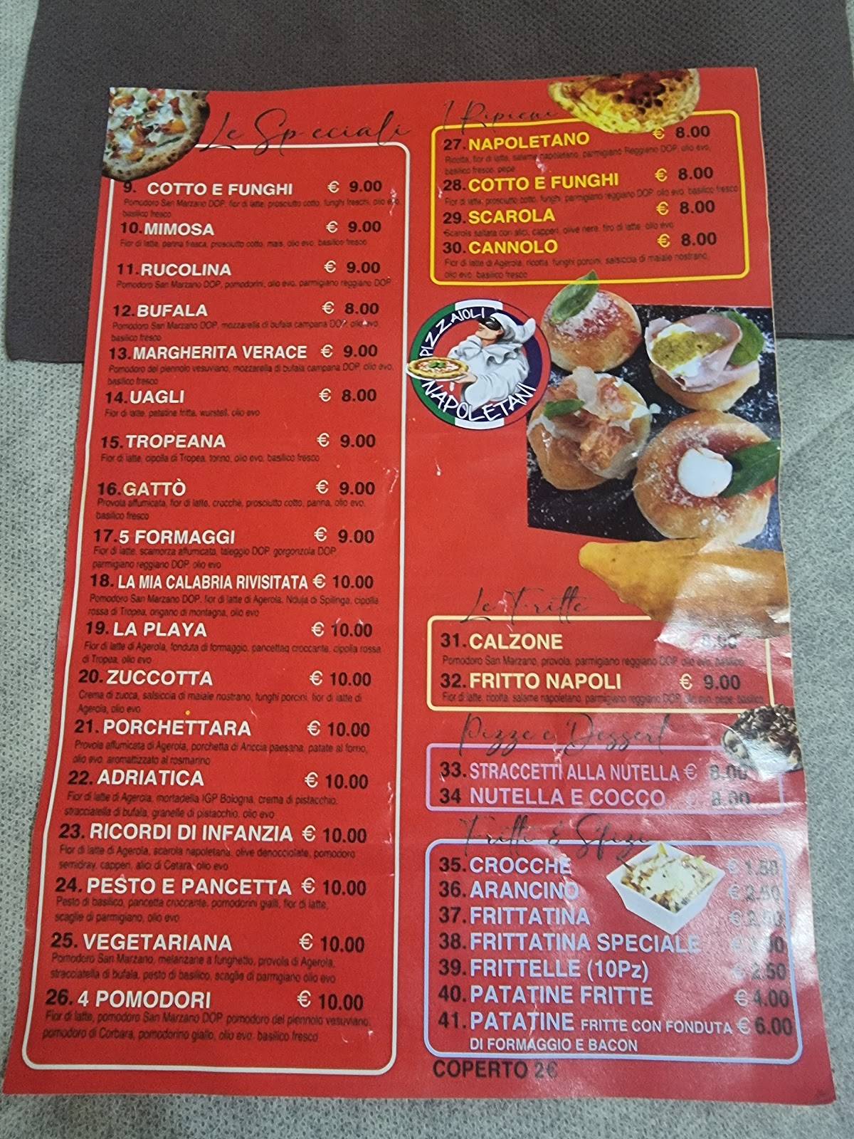 Menu di Ristorante La Playa Pizza e Pesce 