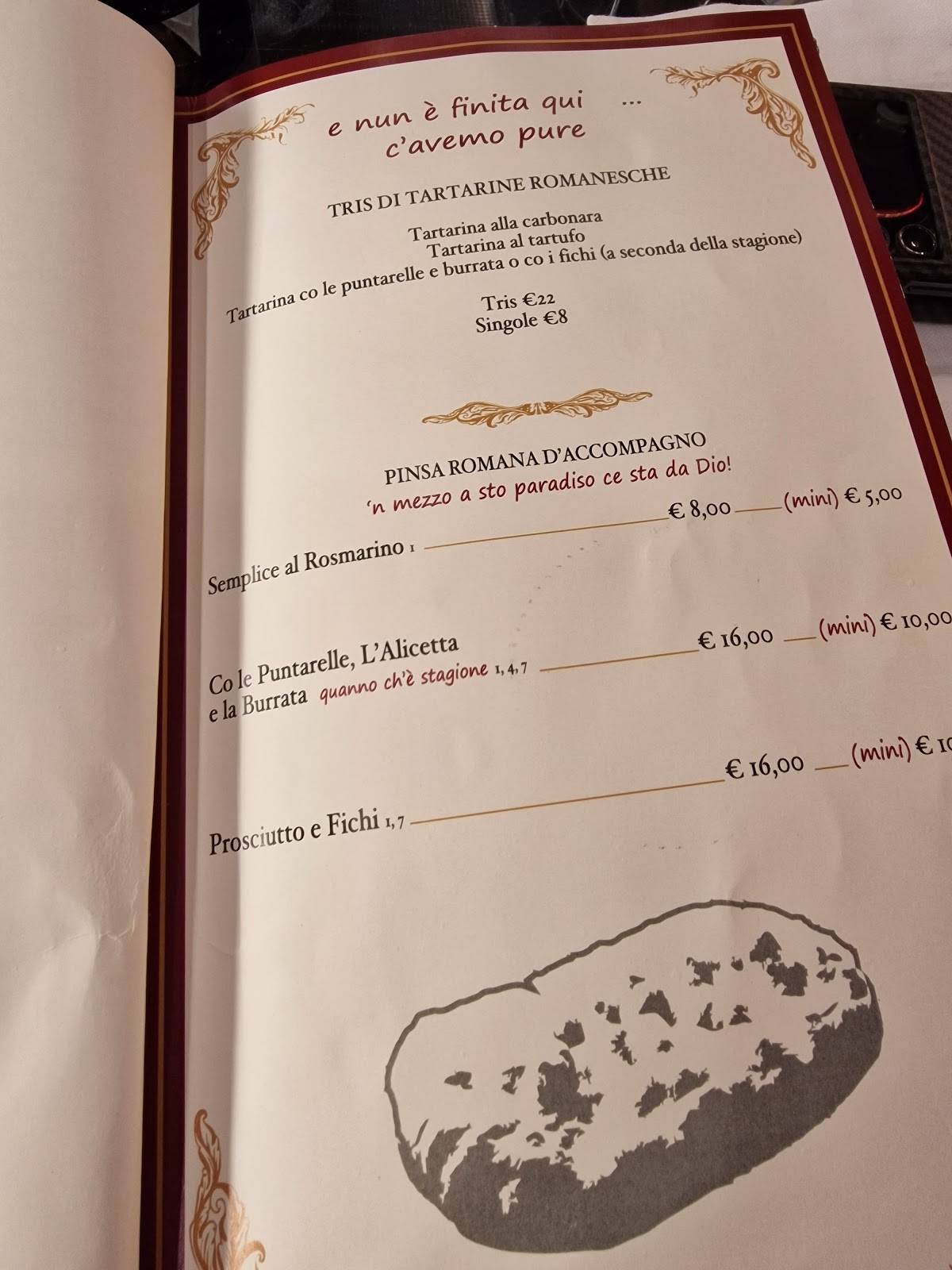 Menu di Ristorante La Villetta dal 1940 