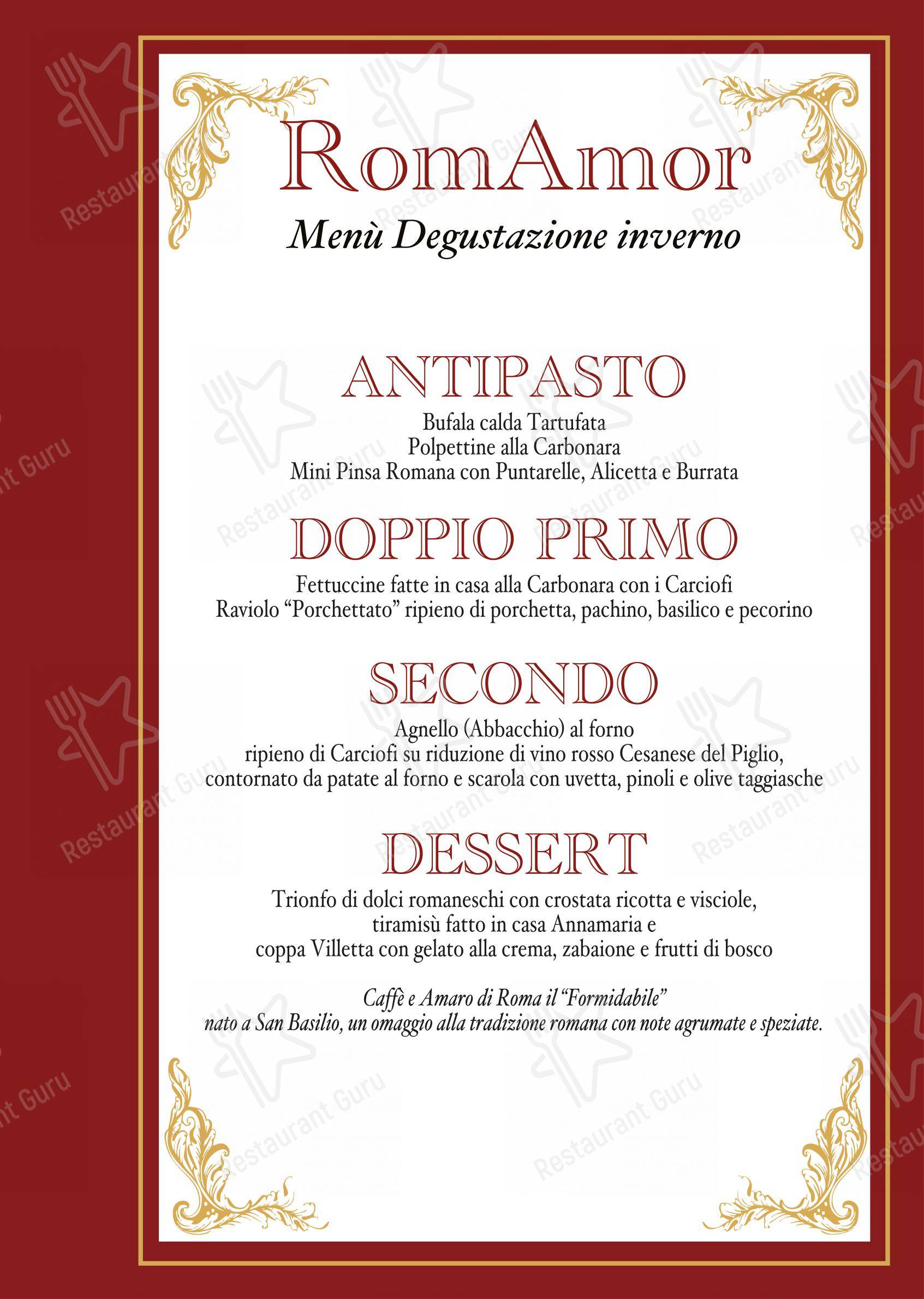 Menu per Ristorante La Villetta dal 1940 in Roma