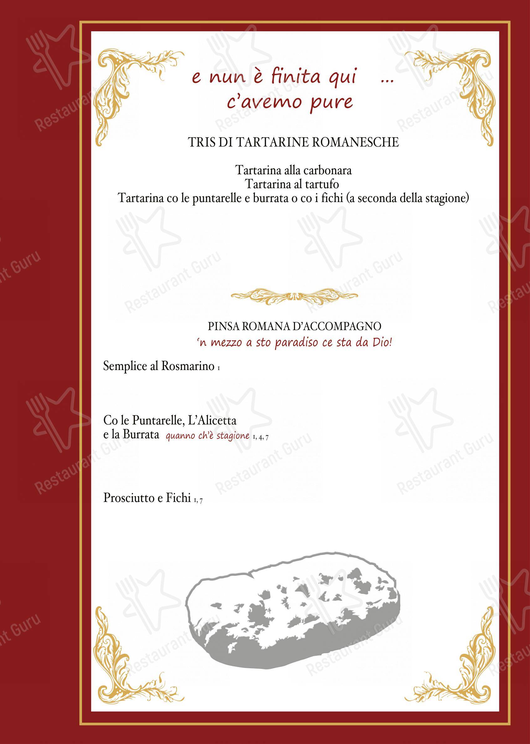 Ristorante La Villetta dal 1940 in Roma - Menu