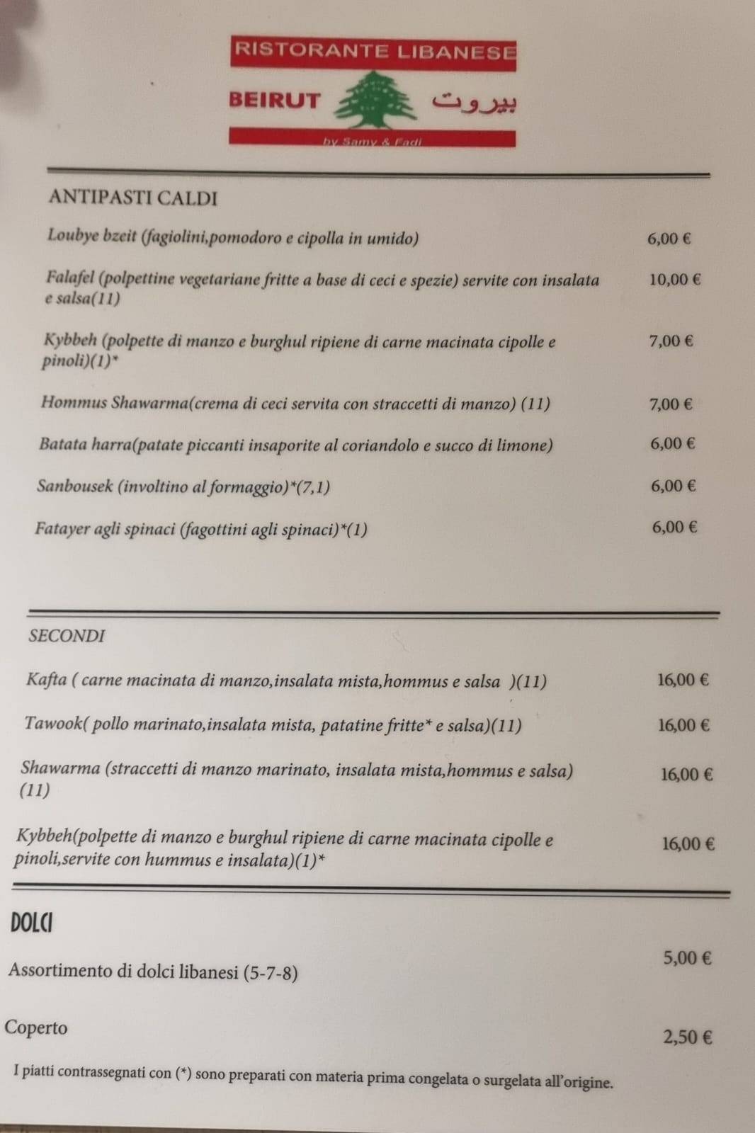 Menu di Le Bistrot 