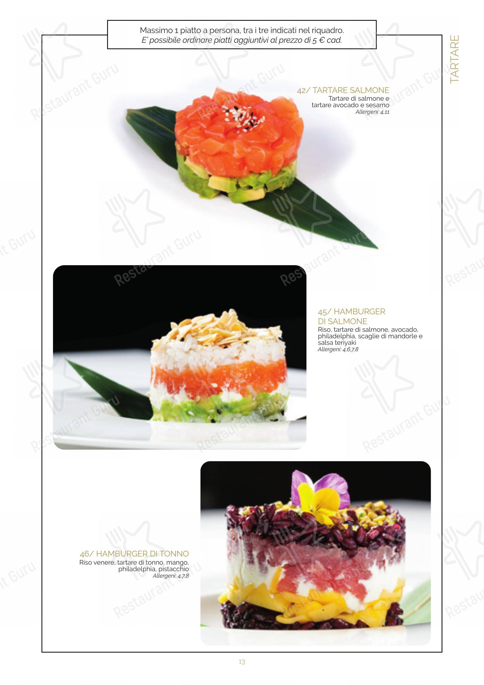 Menu di Ristorante Lin Tasting Emotion - Menu bar