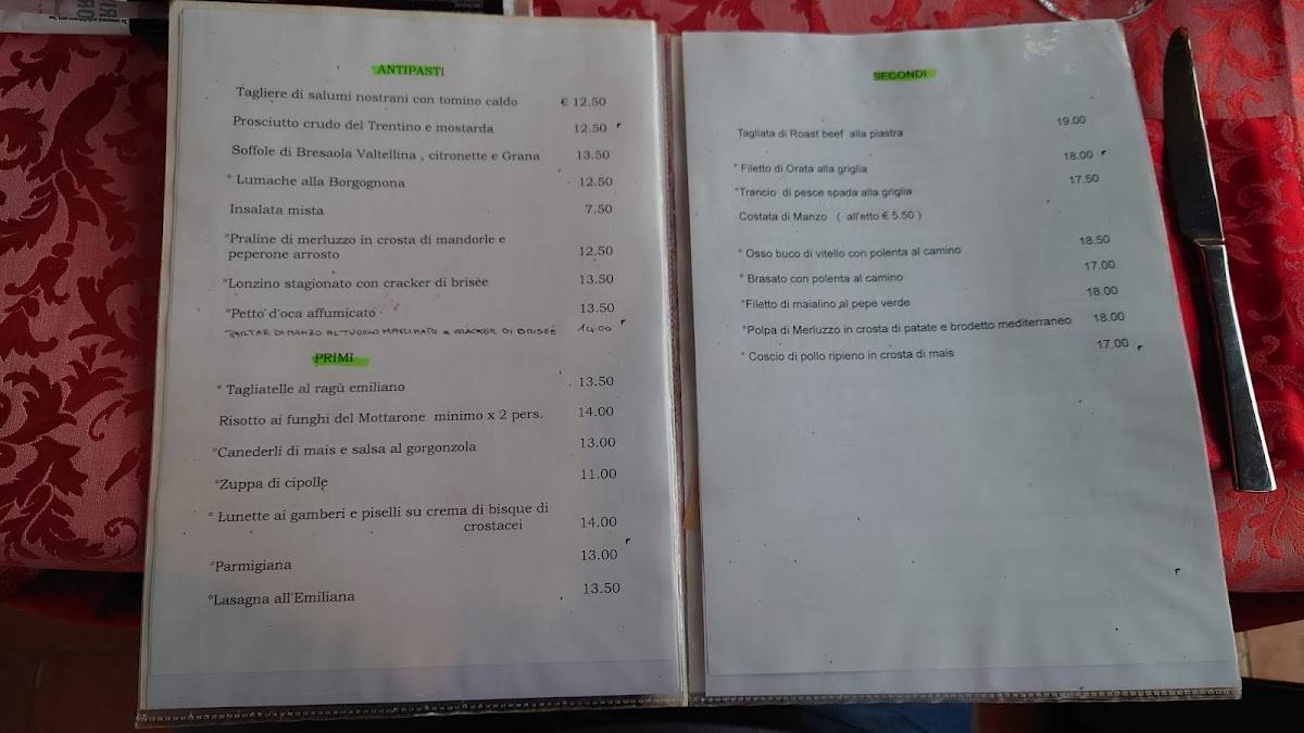 Menu di Ristorante Locanda Verbena Caffe' 