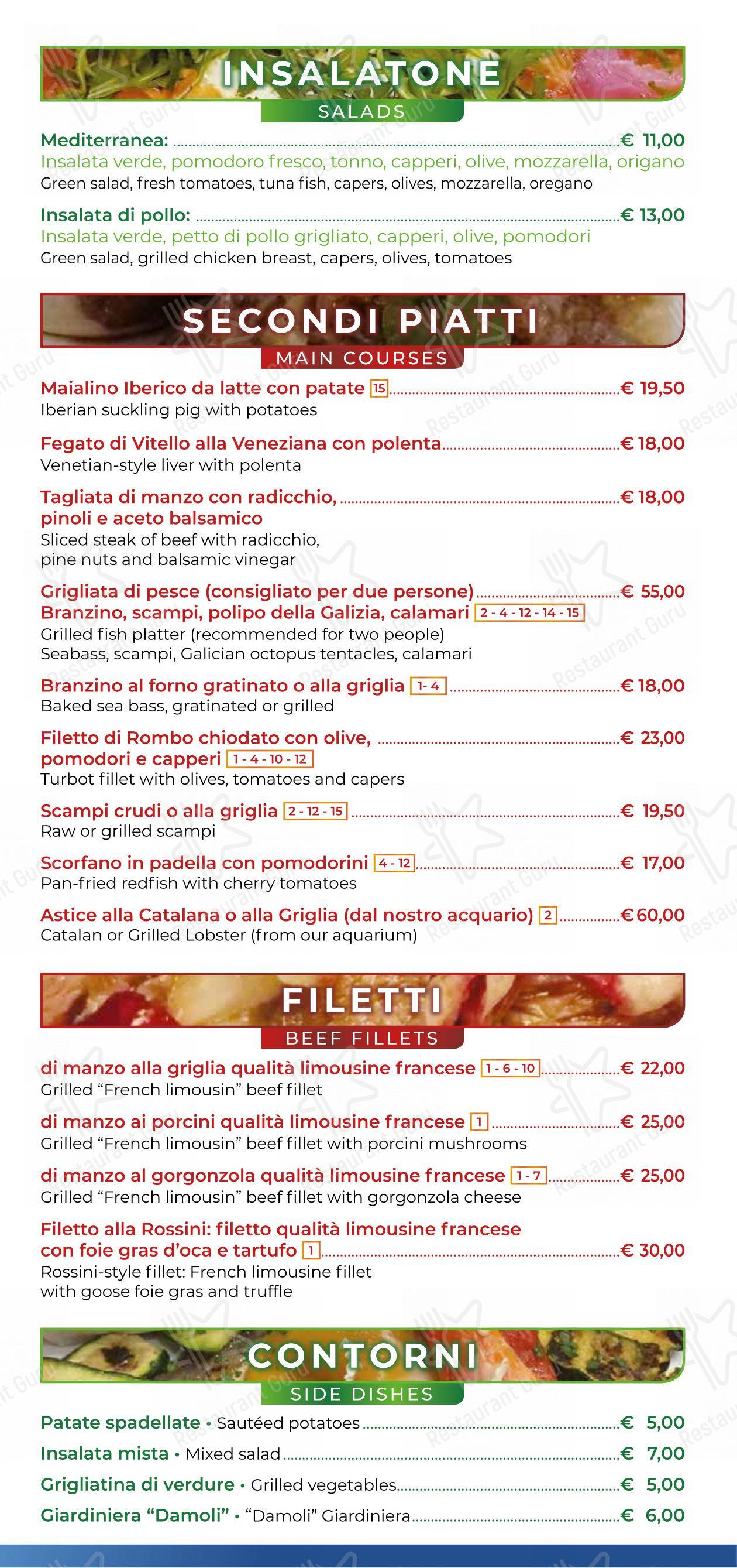 Ristorante Nastro Azzurro in Verona - Menu