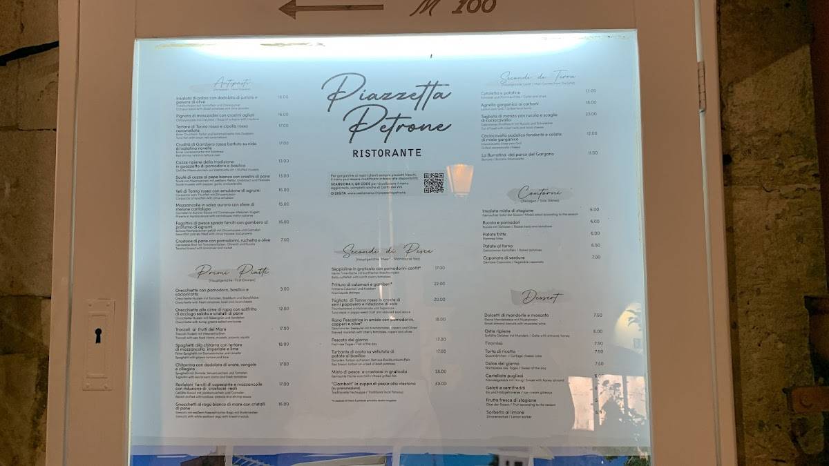 Menu di Ristorante Piazzetta Petrone 