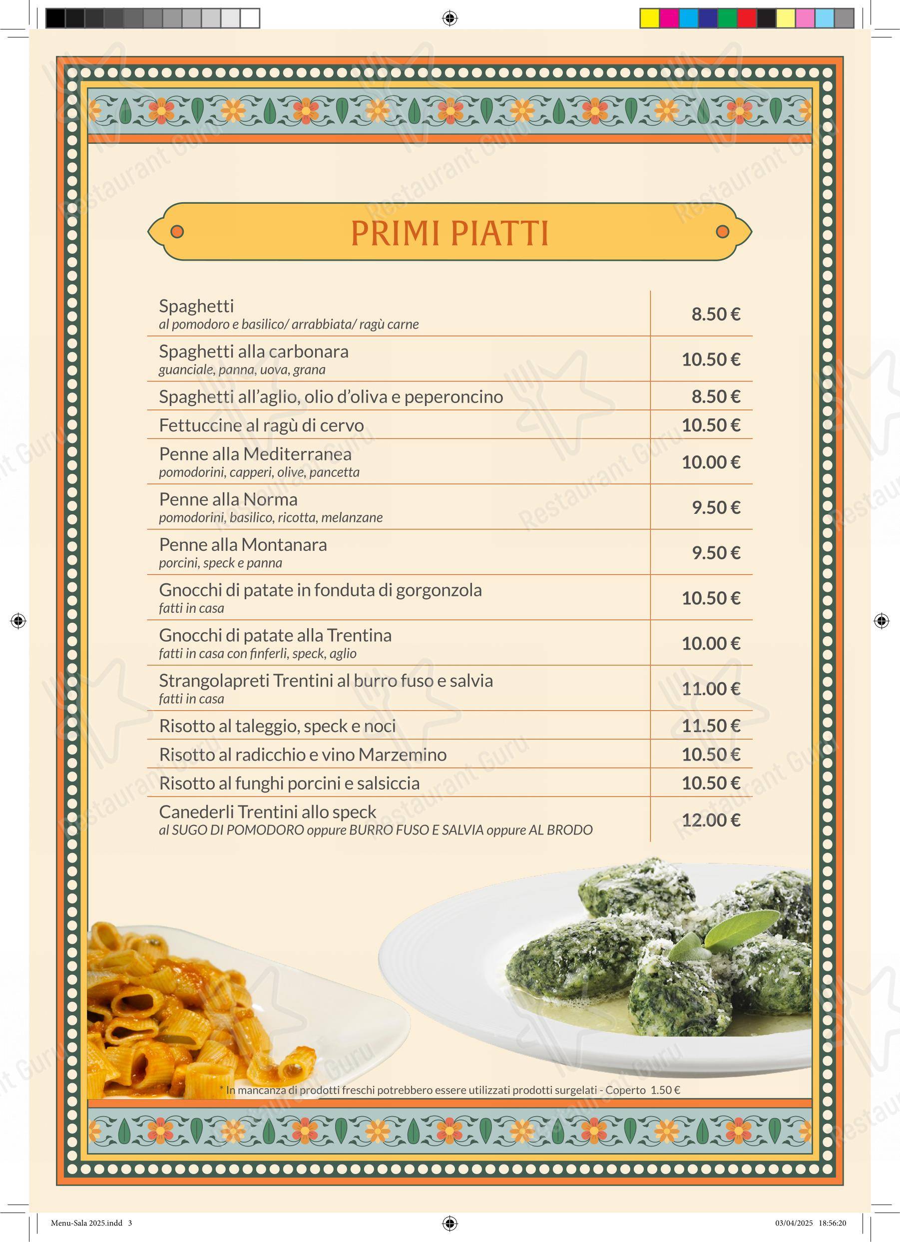 Menu di Ristorante Pizzeria al Convento - 菜单