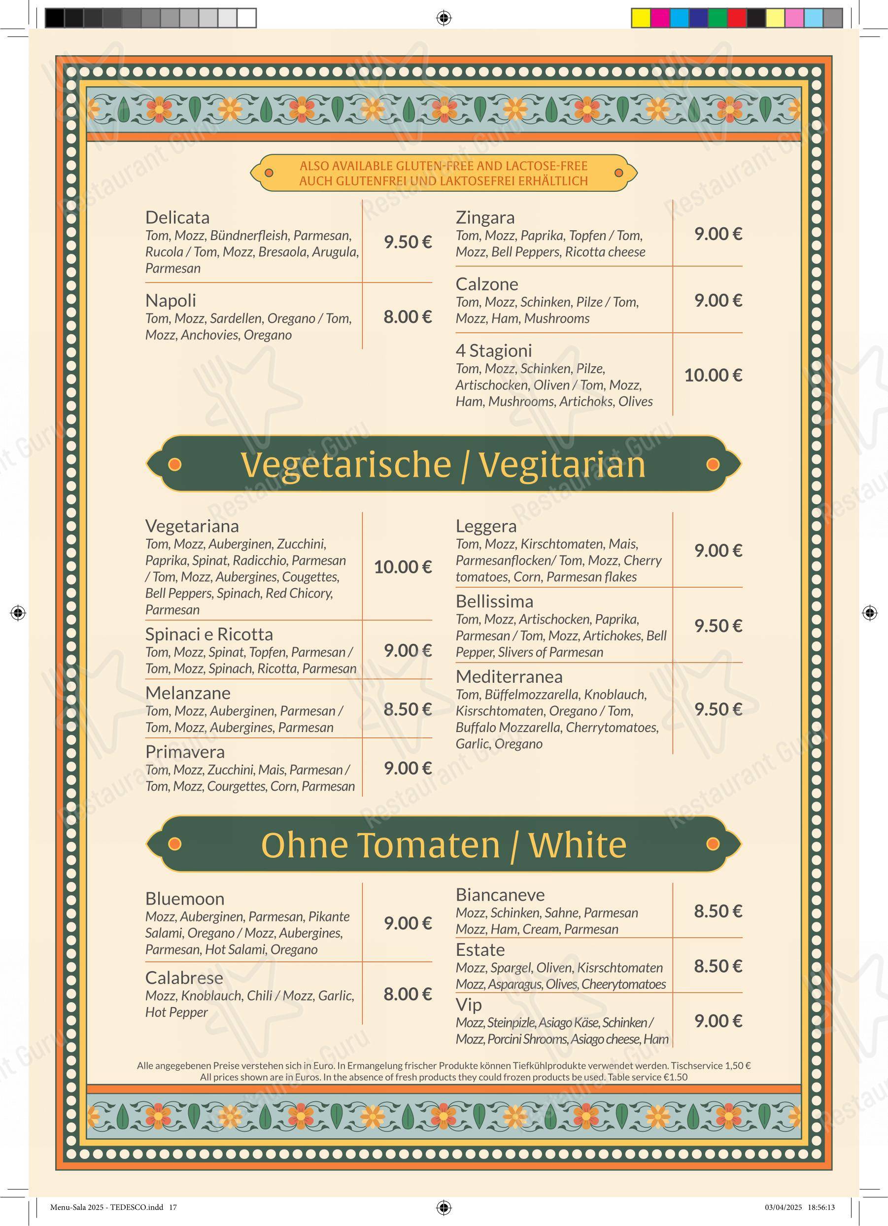 Menu di Ristorante Pizzeria al Convento - Детское