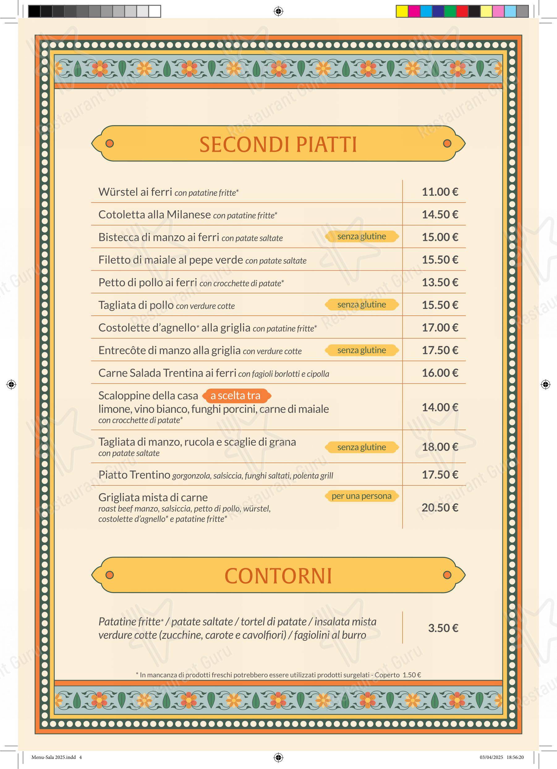 Menu di Ristorante Pizzeria al Convento - 菜单