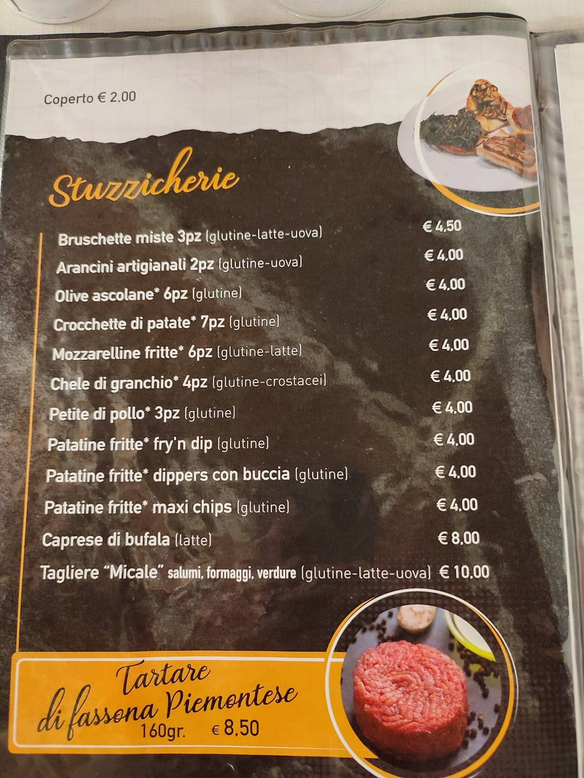 Menu di Ristorante Pizzeria Braceria Micale 