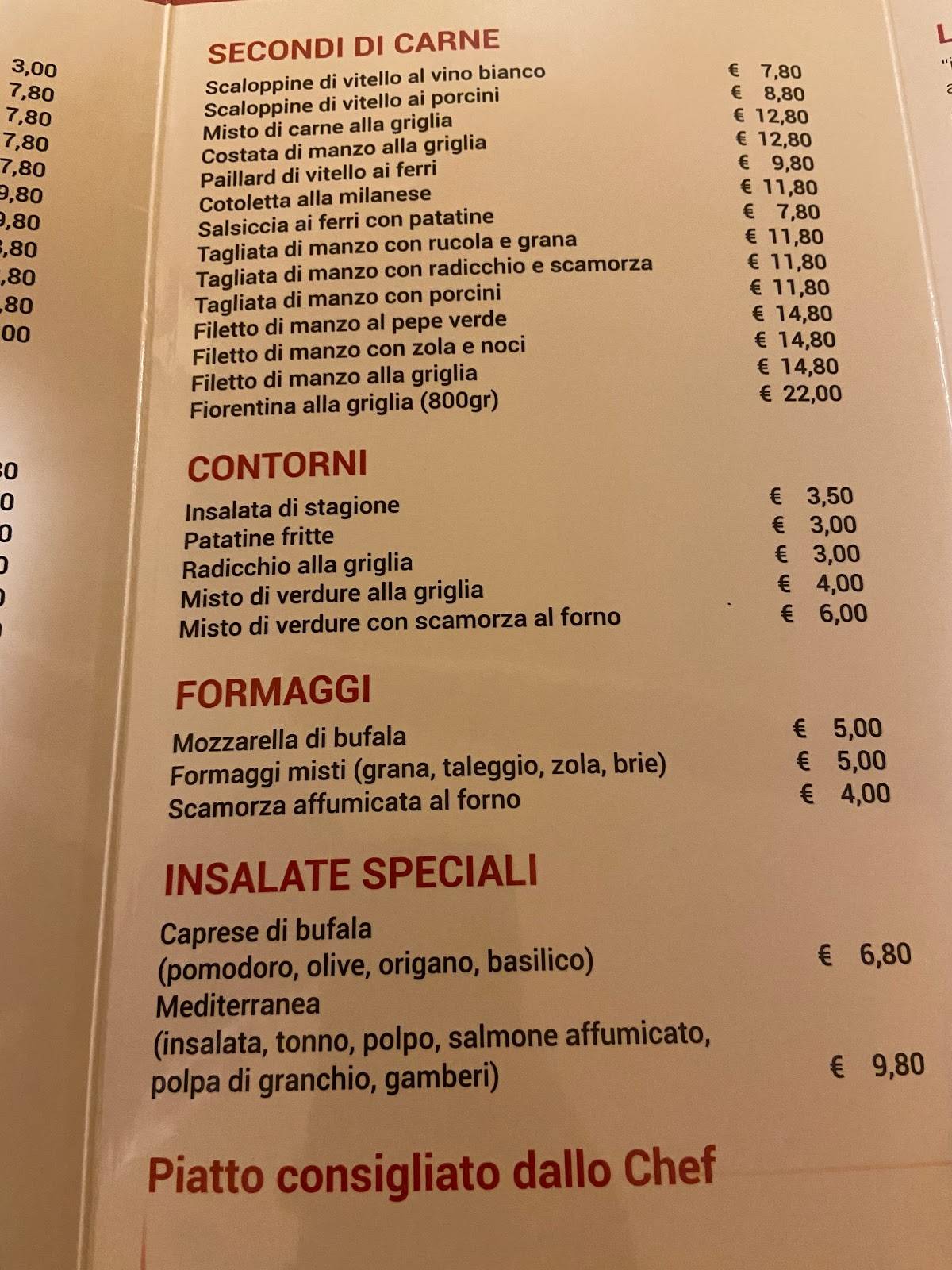 Menu di Ristorante Pizzeria Da Marco 