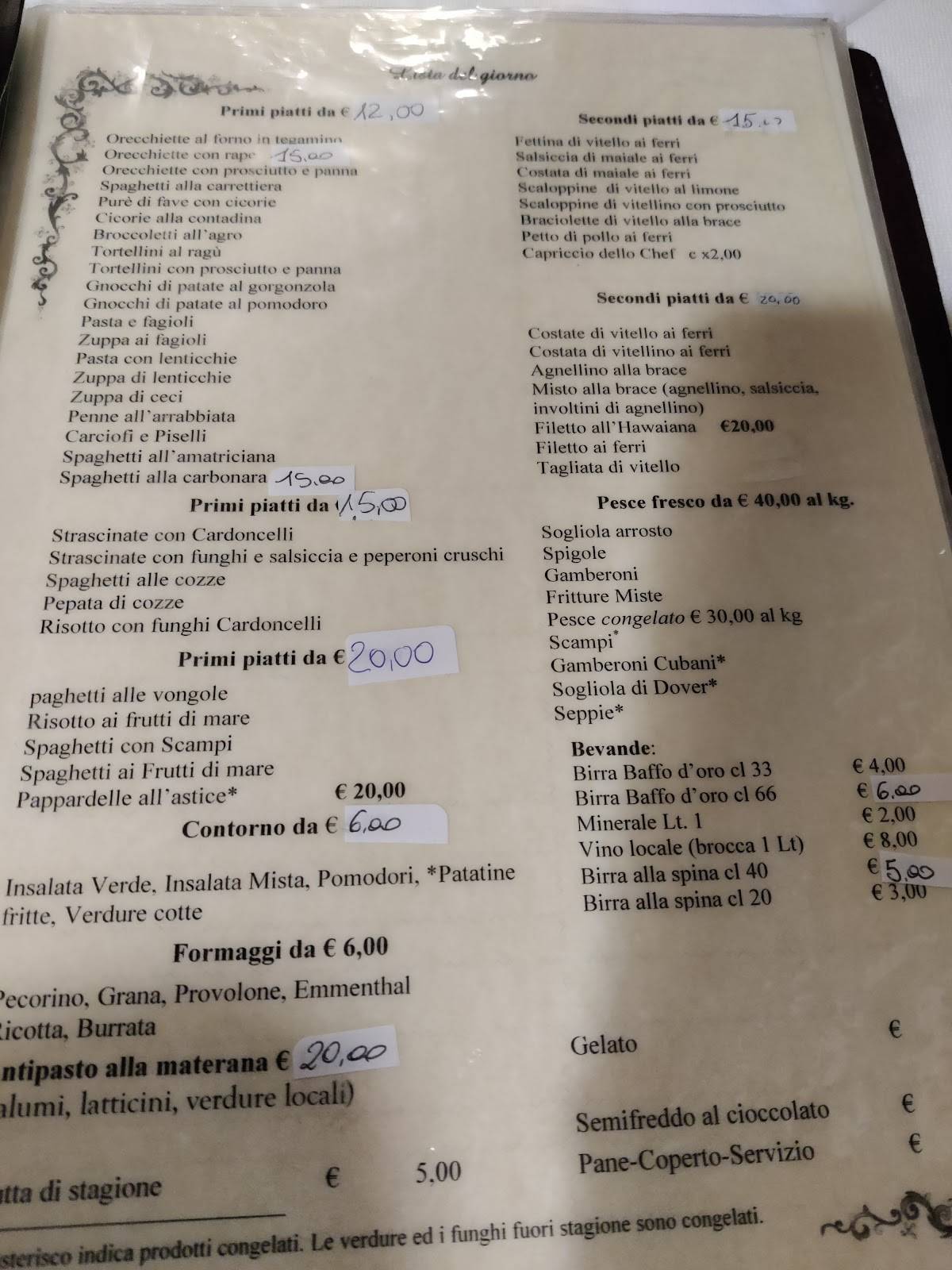 Menu di Ristorante Pizzeria da Mario 
