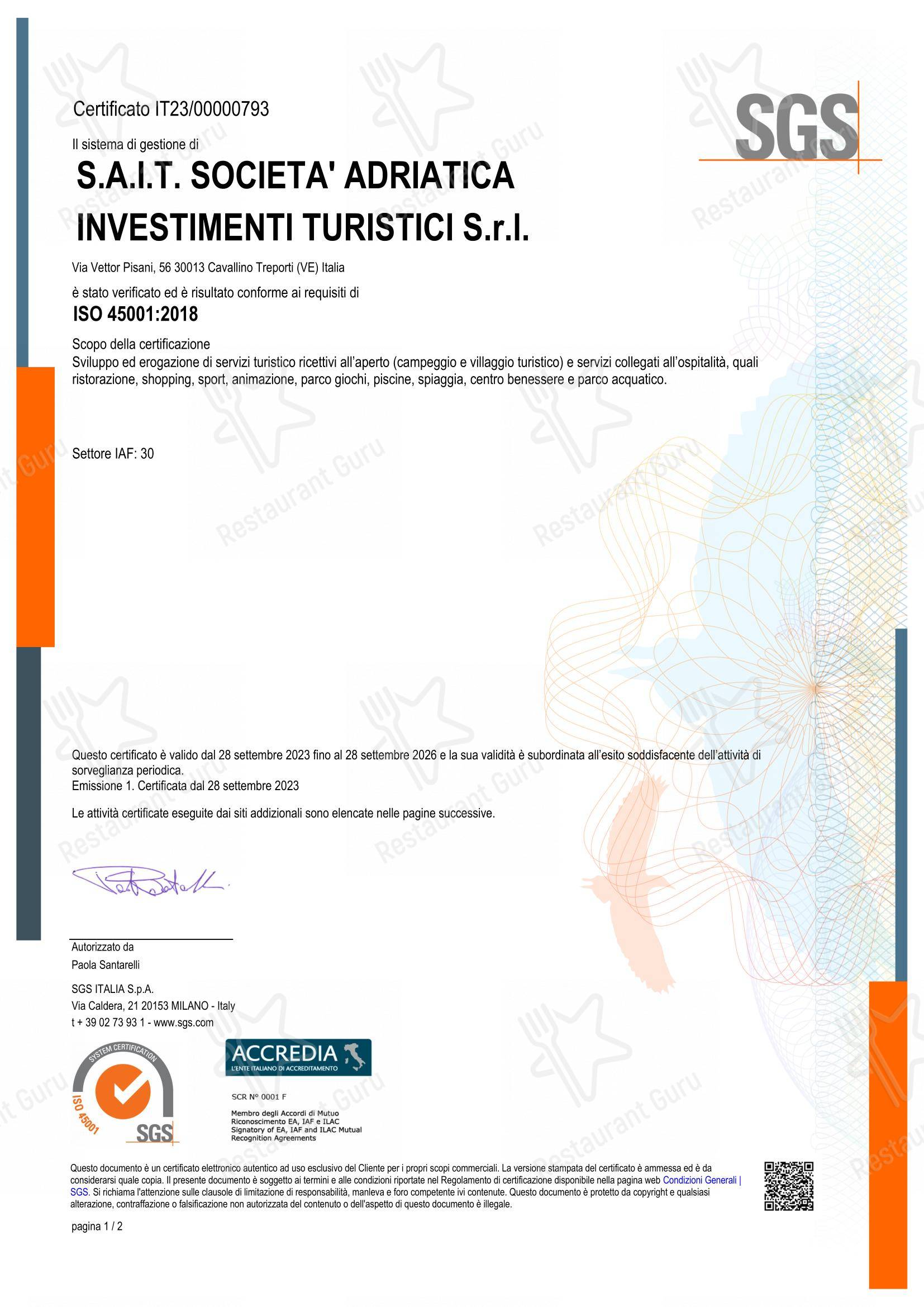 菜单 per Ristorante Pizzeria Dei Fiori in Ca' Savio