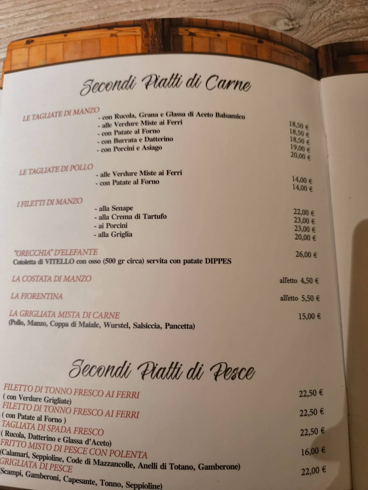 Menu di Ristorante Pizzeria El Gaucho 