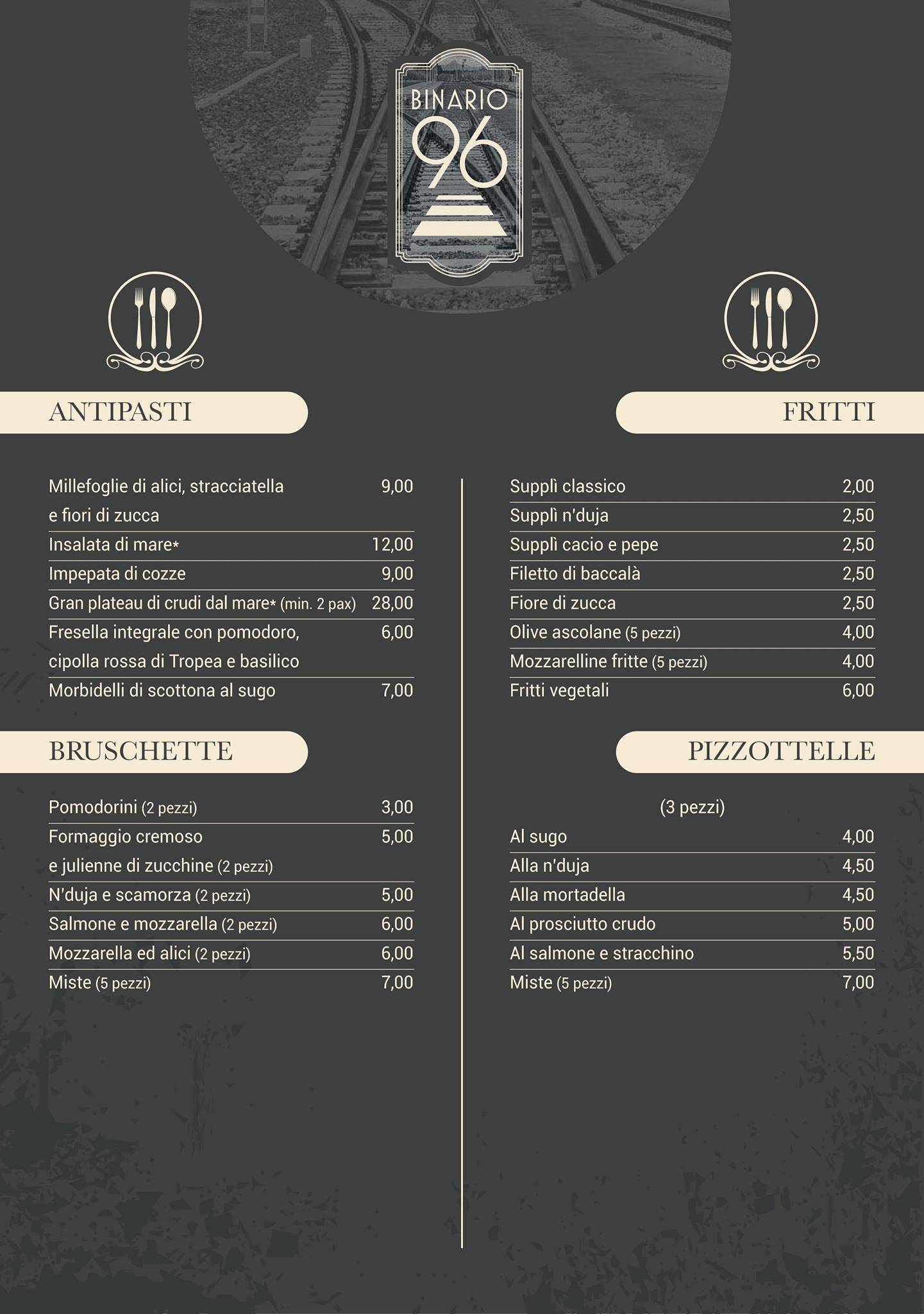Menu de Binario 96