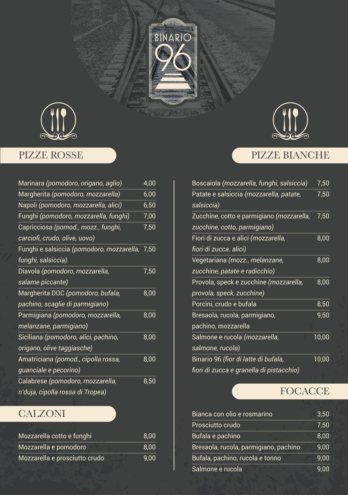 Menu de Binario 96