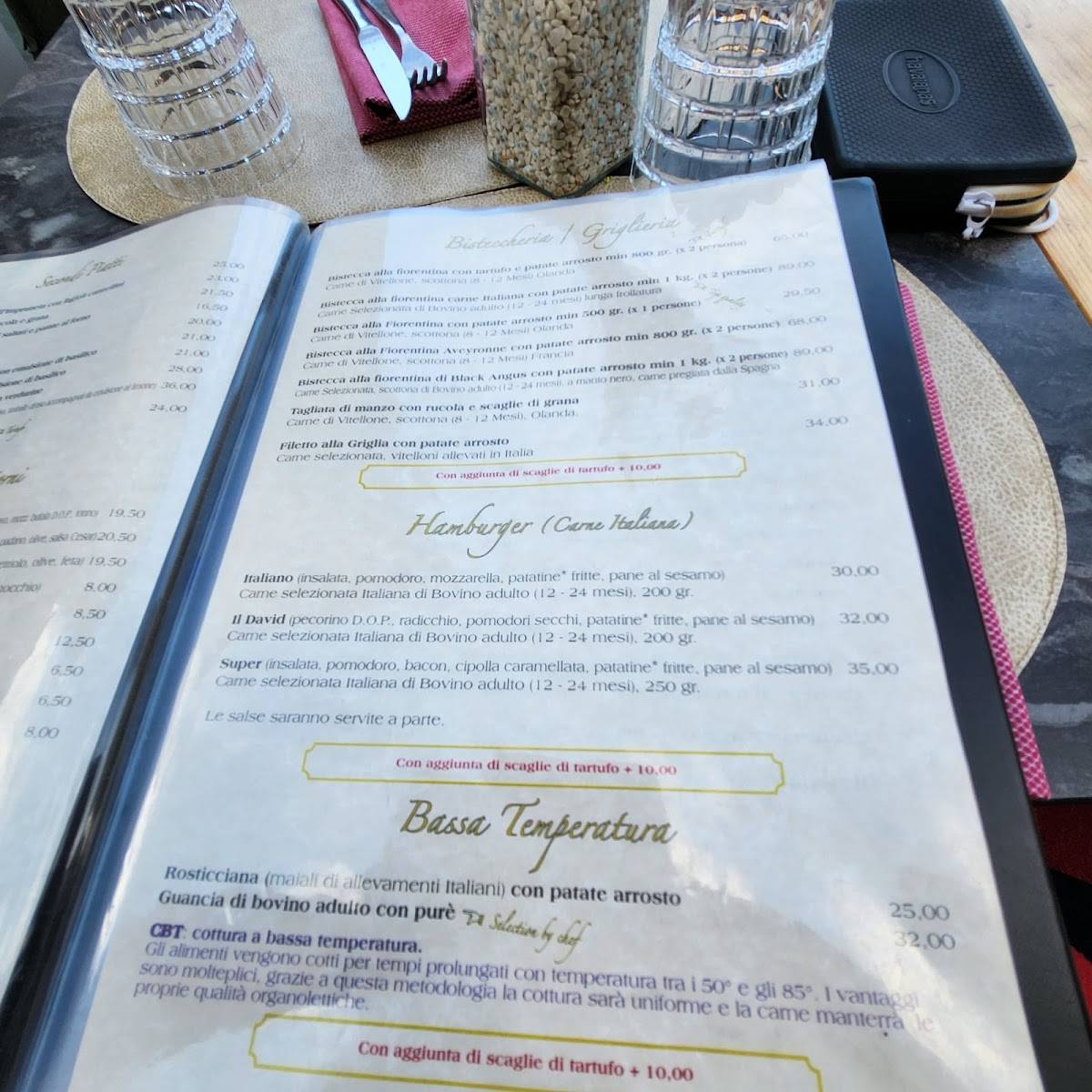 Menu di Ristorante Pizzeria Il David Firenze 