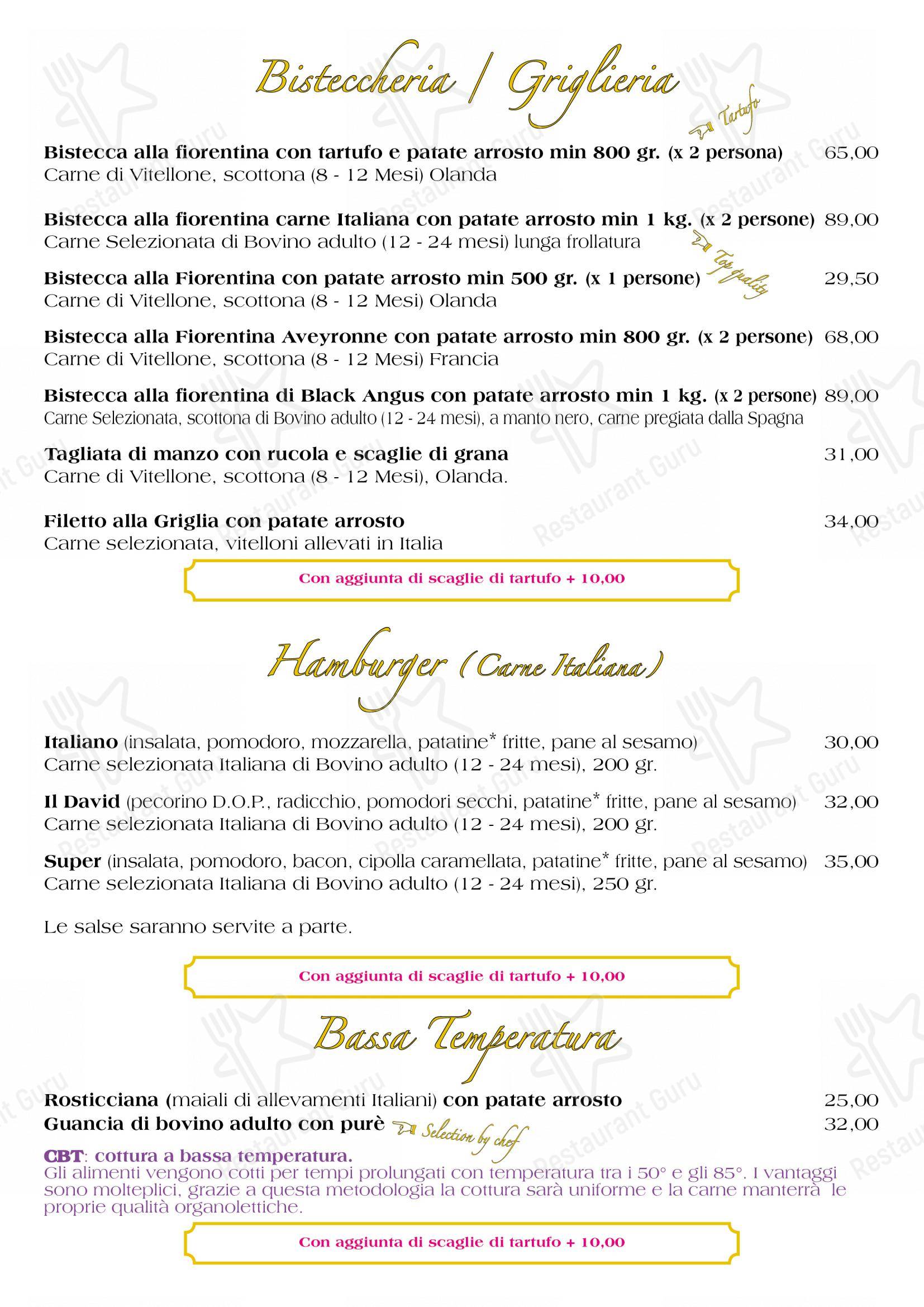 Ristorante Pizzeria Il David Firenze in Firenze - Menu