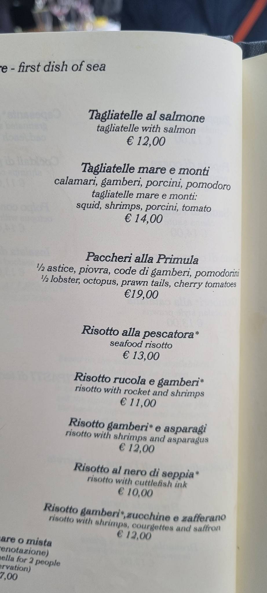 Menu di Ristorante Pizzeria La Primula 