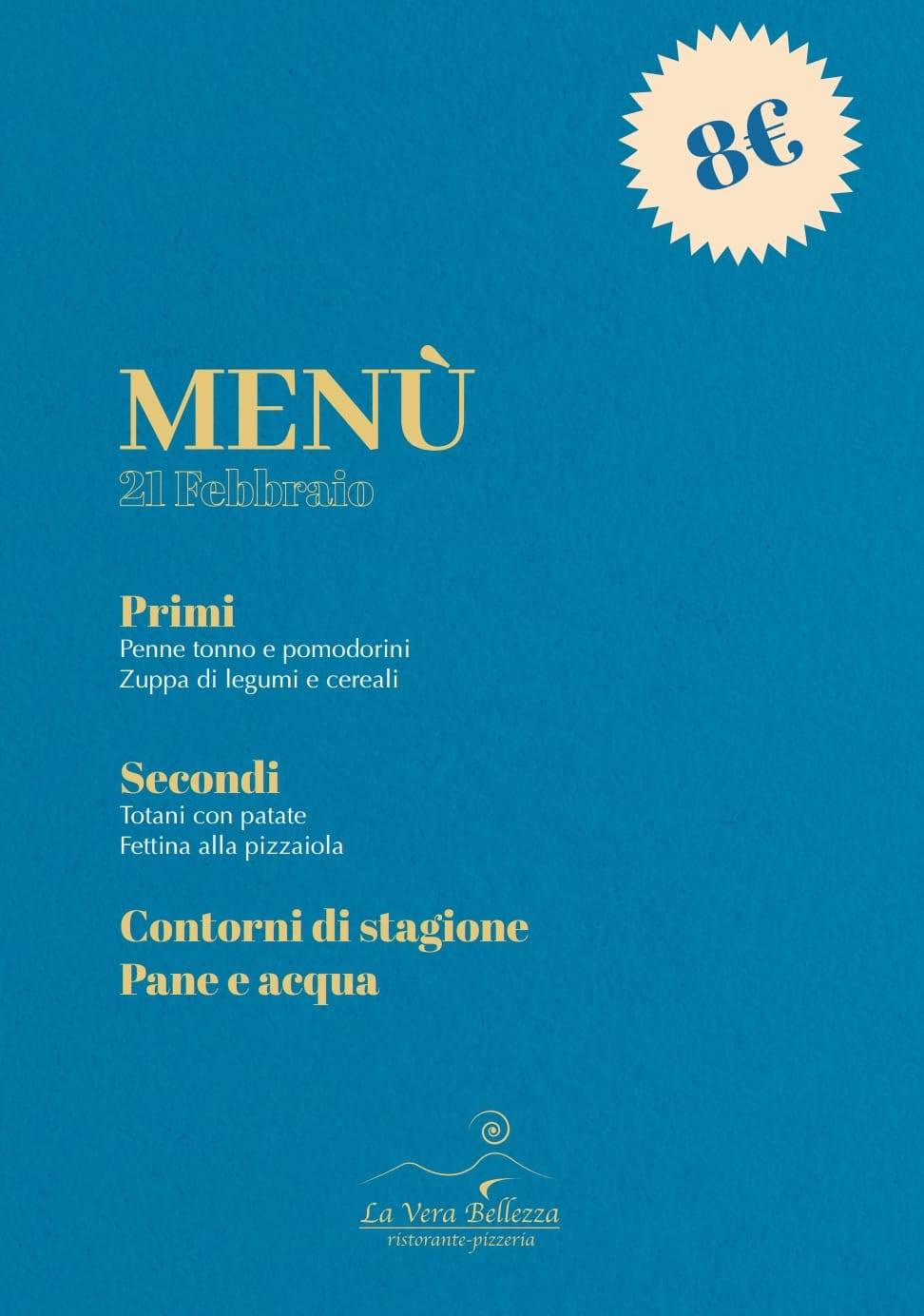 Menu di Ristorante Pizzeria La Vera Bellezza 