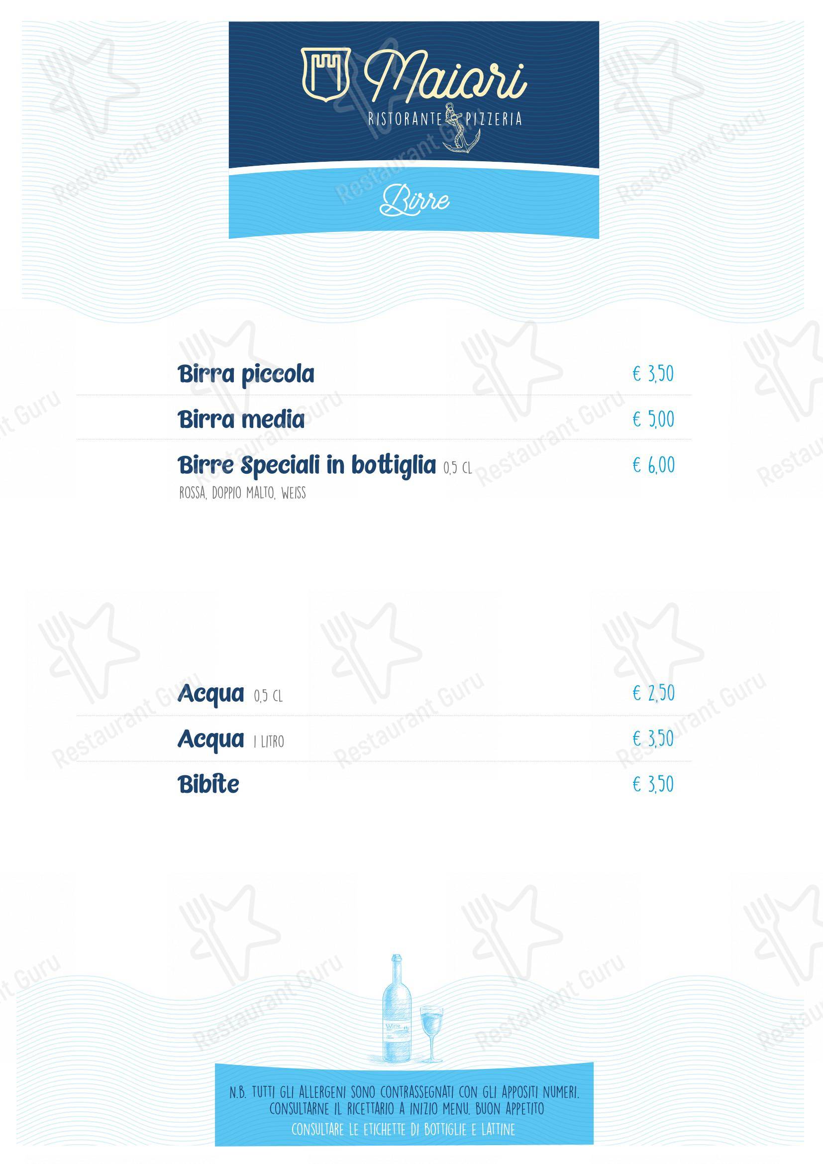 Menu di Ristorante Pizzeria Maiori - Menu