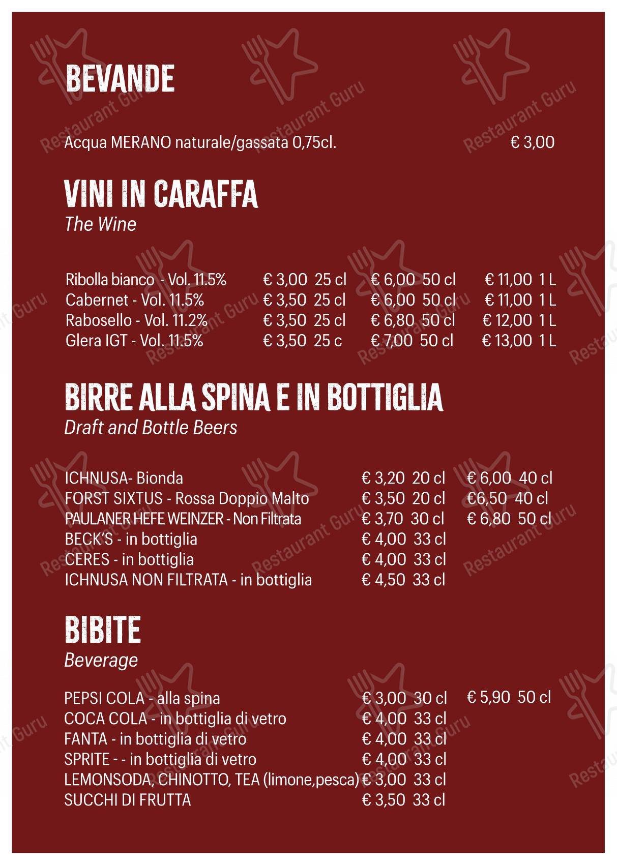Menu per Ristorante Pizzeria Pontecorvo in Padova
