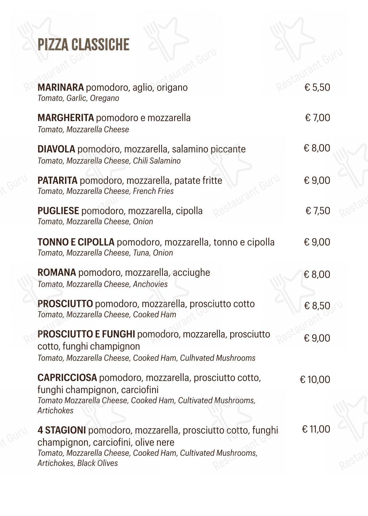 Menu per Ristorante Pizzeria Pontecorvo in Padova