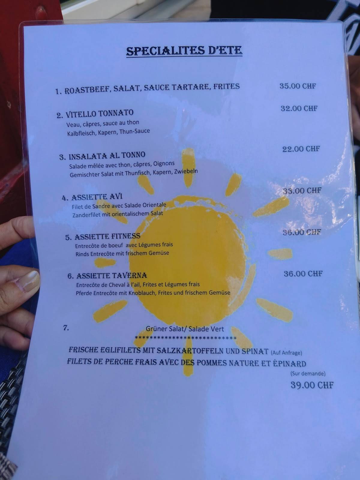 Menu di Ristorante Pizzeria Taverna Italiana 