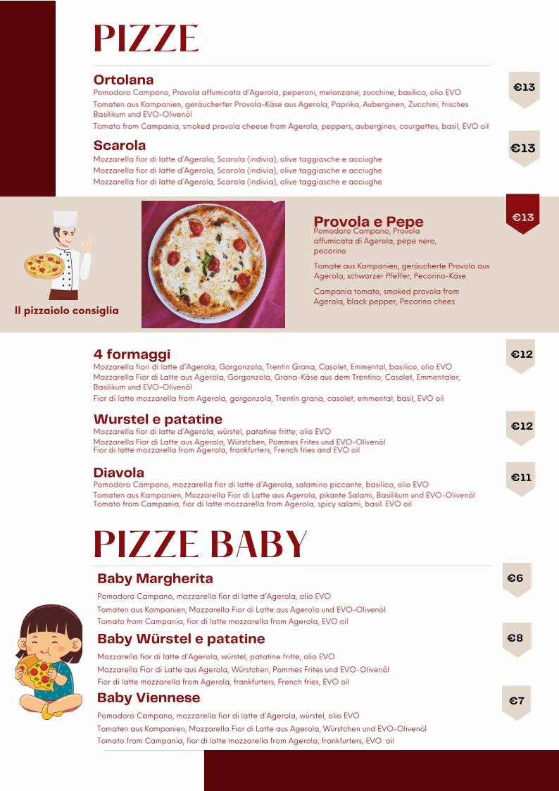 Menu di Ristorante Pizzeria Villa Cian 