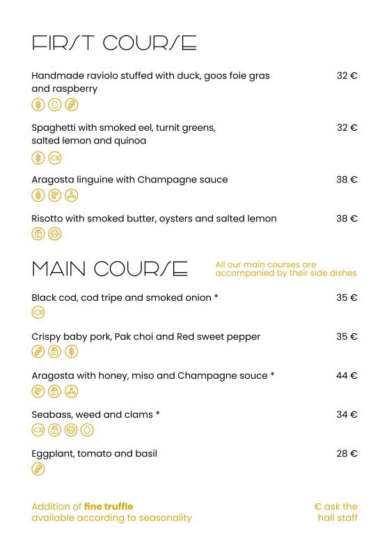 Menu di Ristorante Procaccini Milano 