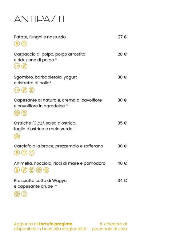 Menu di Ristorante Procaccini Milano 
