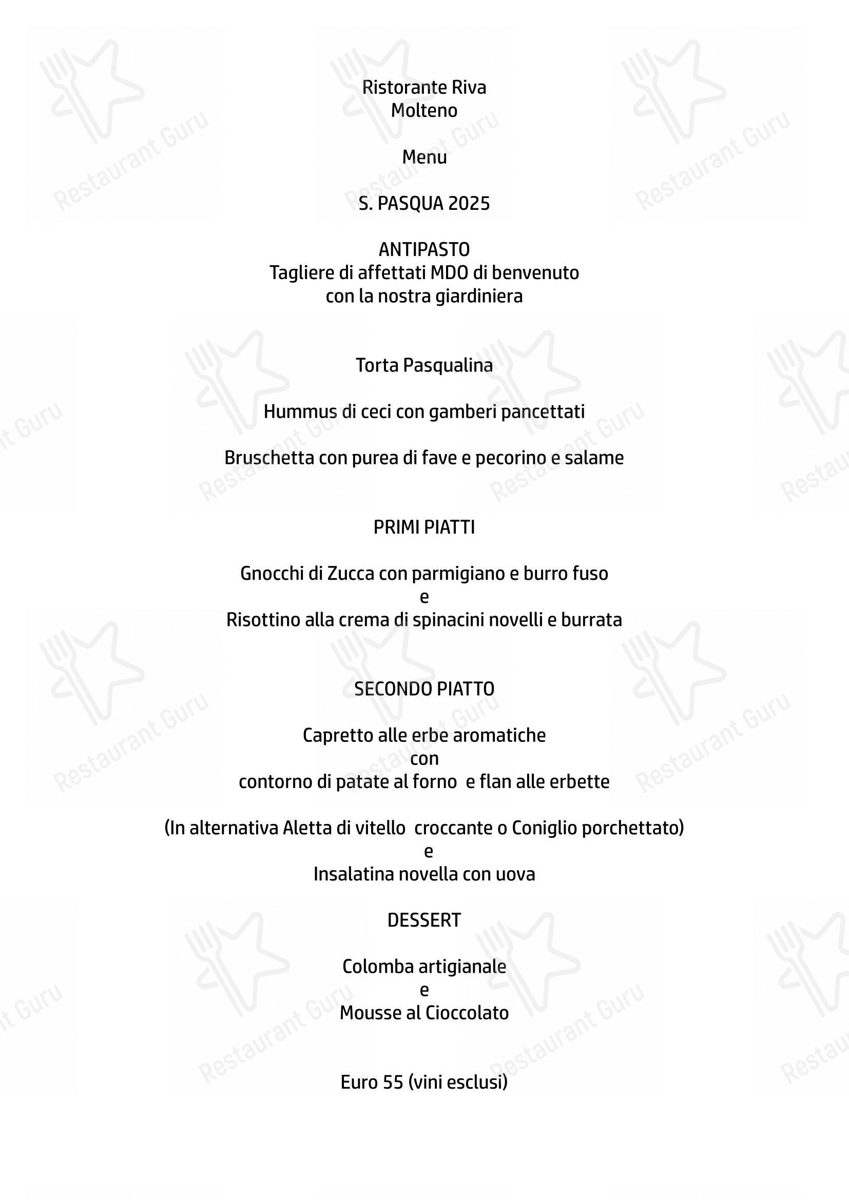 Menu per Ristorante Riva ristorante